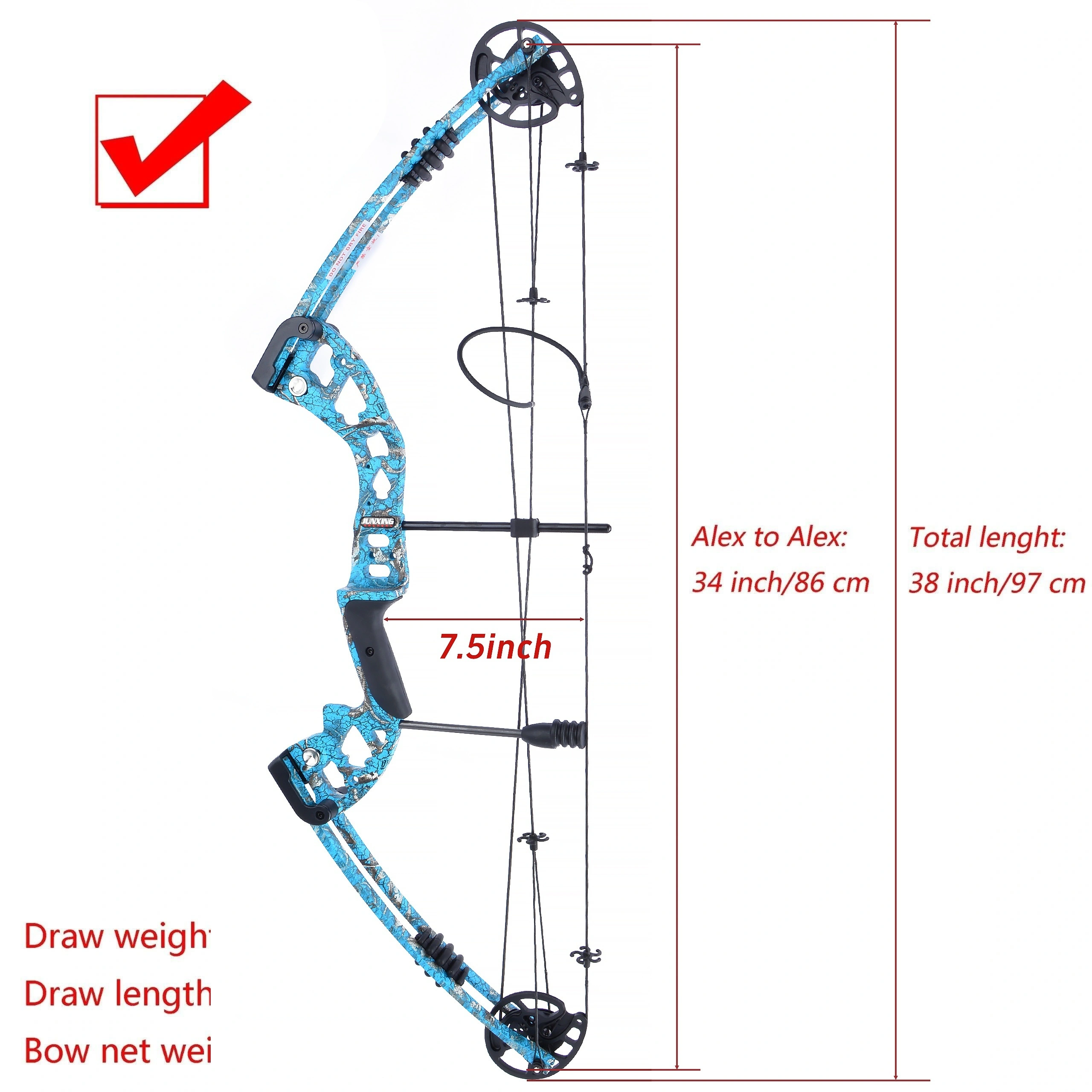 Blue Camouflage Compound Bow Set, Outdoor Shooting And Hunting Composite Bow Archery Set, Towing Weight 30-55 Pounds, Left And Right Hands