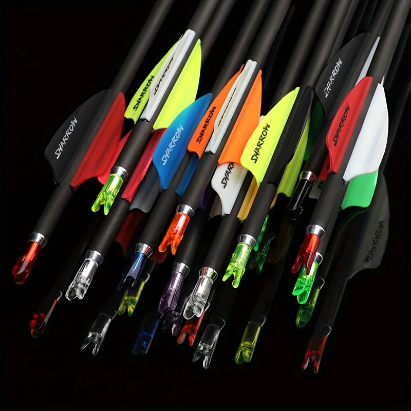  12pcs shark id4.2mm pure carbon arrow outdoor shooting archery composite bow 