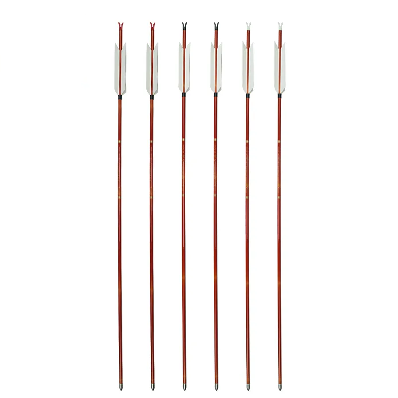 Ali Four Feather Bamboo Pattern Riding and Shooting Carbon Arrows Competitive Shooting Competition Traditional Bow Arrows