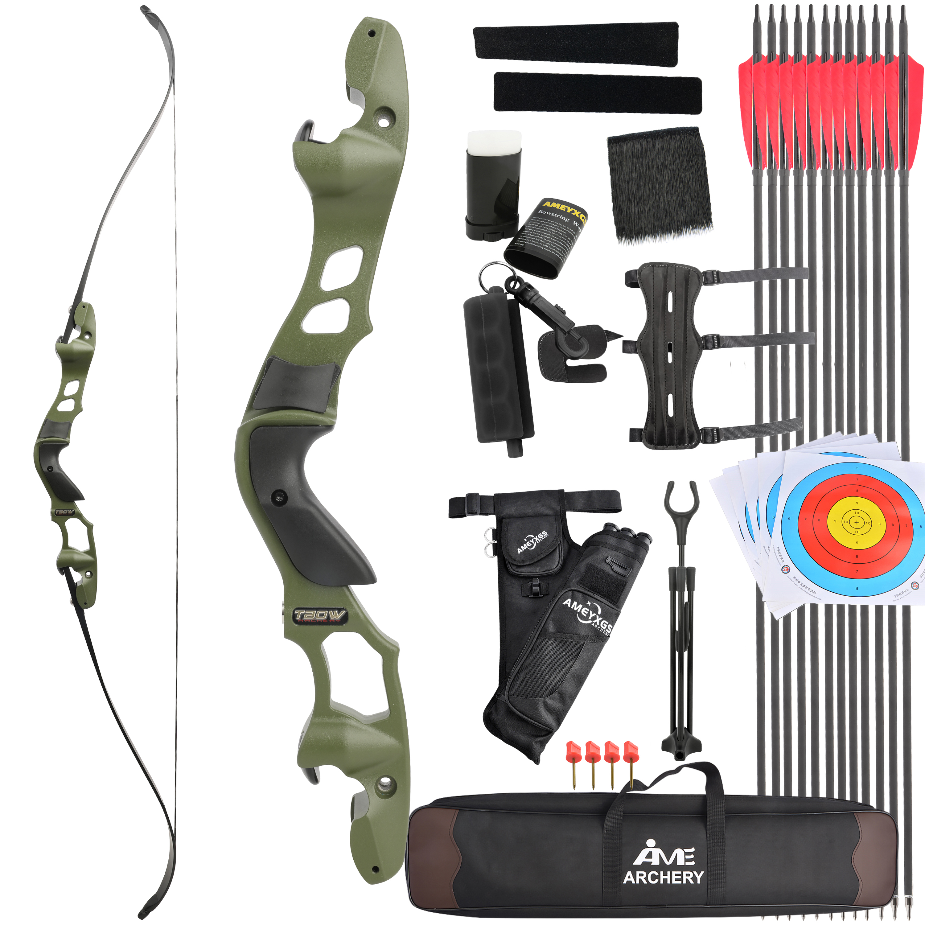 TBOW 62" Recurve Bow ILF Takedown Hunting Bow 25-60lbs