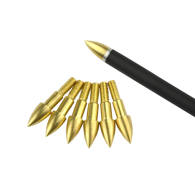 75 Grain Brass Arrow Tips Set – 24pcs, Yellow & Black