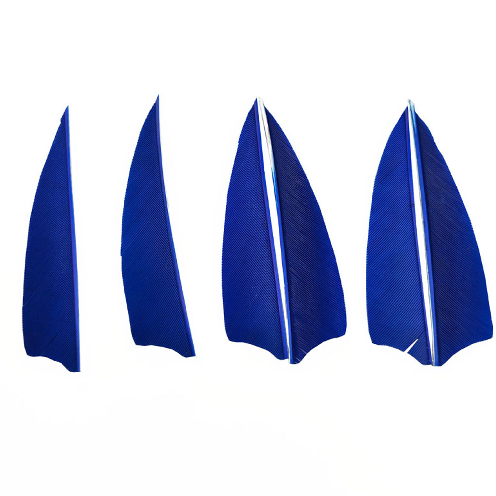 50 pcs 3" Real Feather Shield Vanes — 6 Colors for Archery Arrows