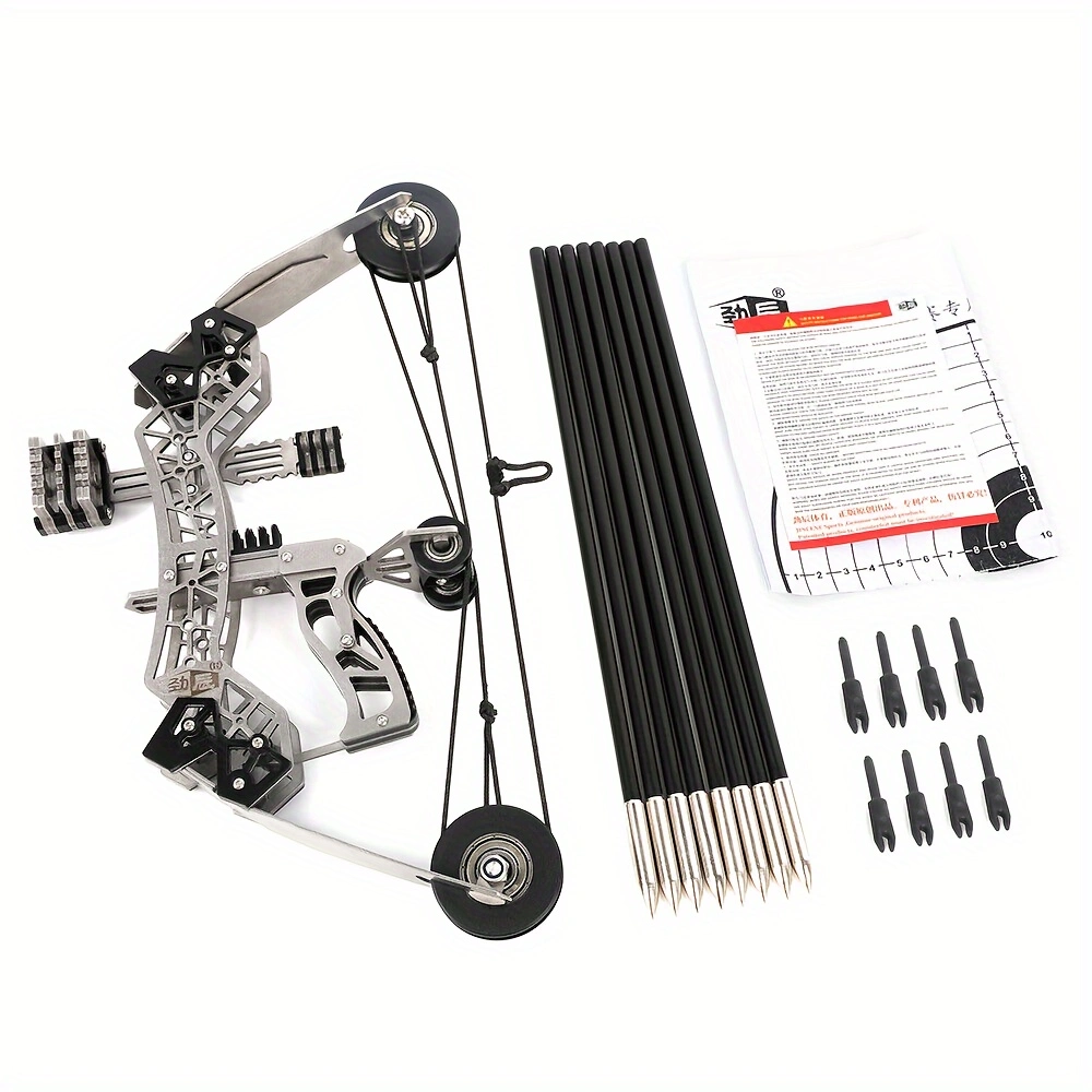 10 inch mini composite bow and arrow set, 12 pound archery shooting gift