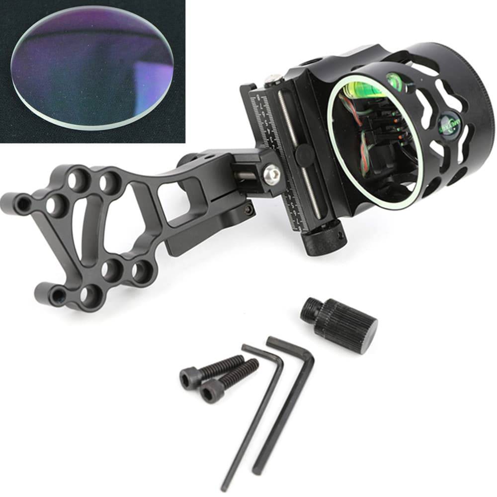 Compound Bow Sight 5-Pin with 4X/6X/8X Lens & Tool-Free Adjust