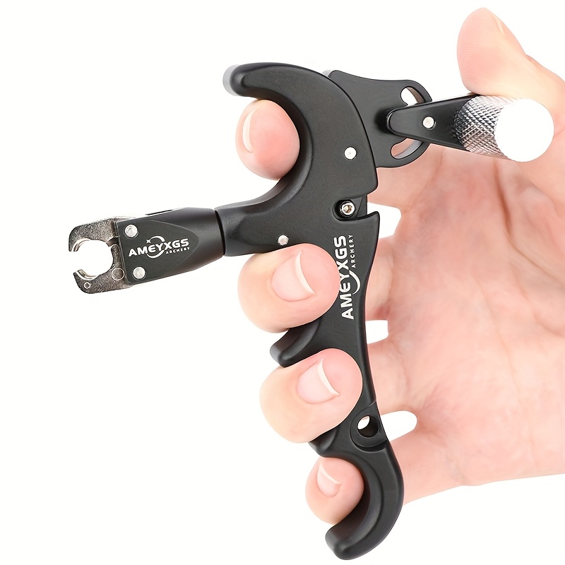 AMEYXGS 4-Finger Aluminum Archery Release – Black
