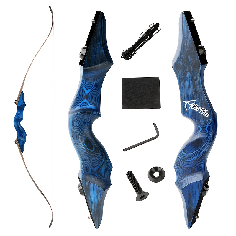 Black Hunter 50lb Detachable Bow – 60in, Blue Handle