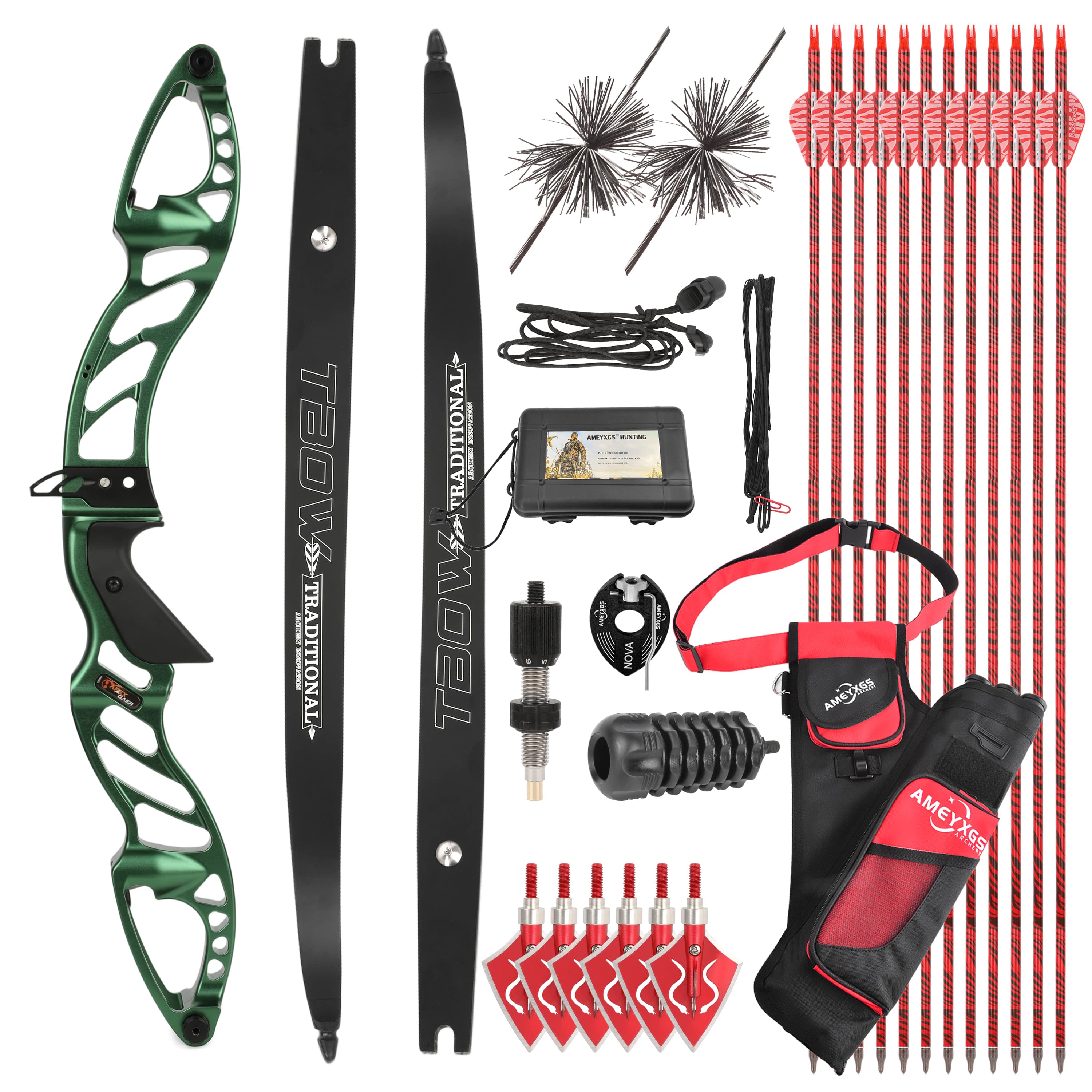 Archery 25-60lbs F Recurve Bow Kit Takedown Bow