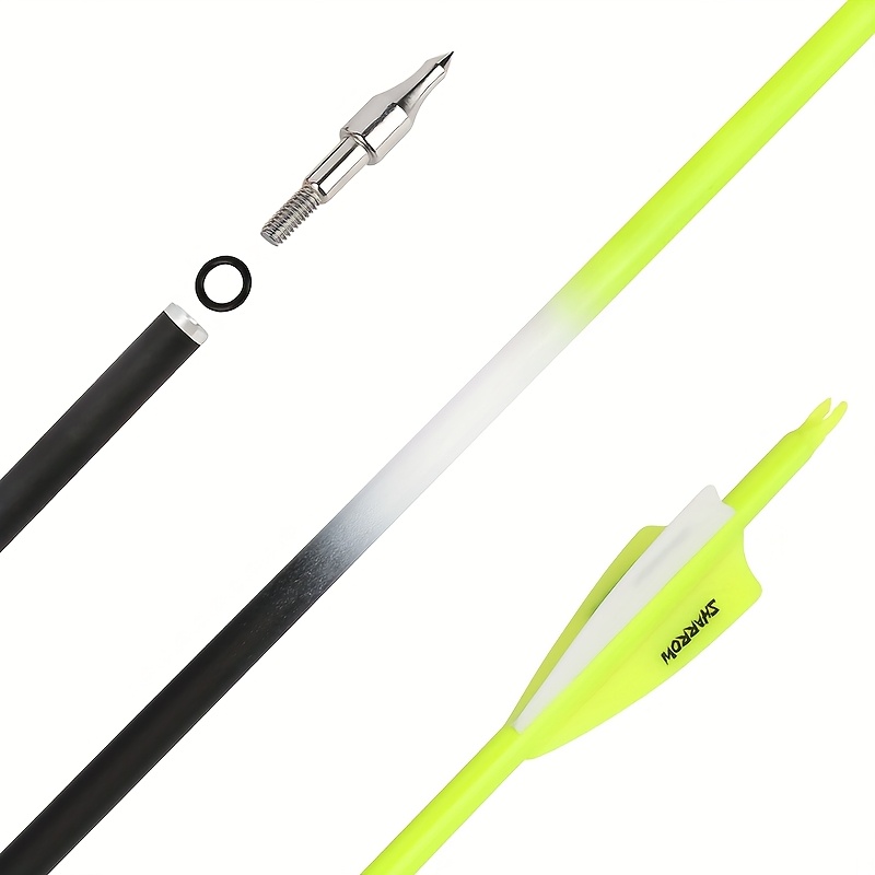 12pcs 30" Mixed Carbon Arrows with Rubber Vanes – 500 Spine