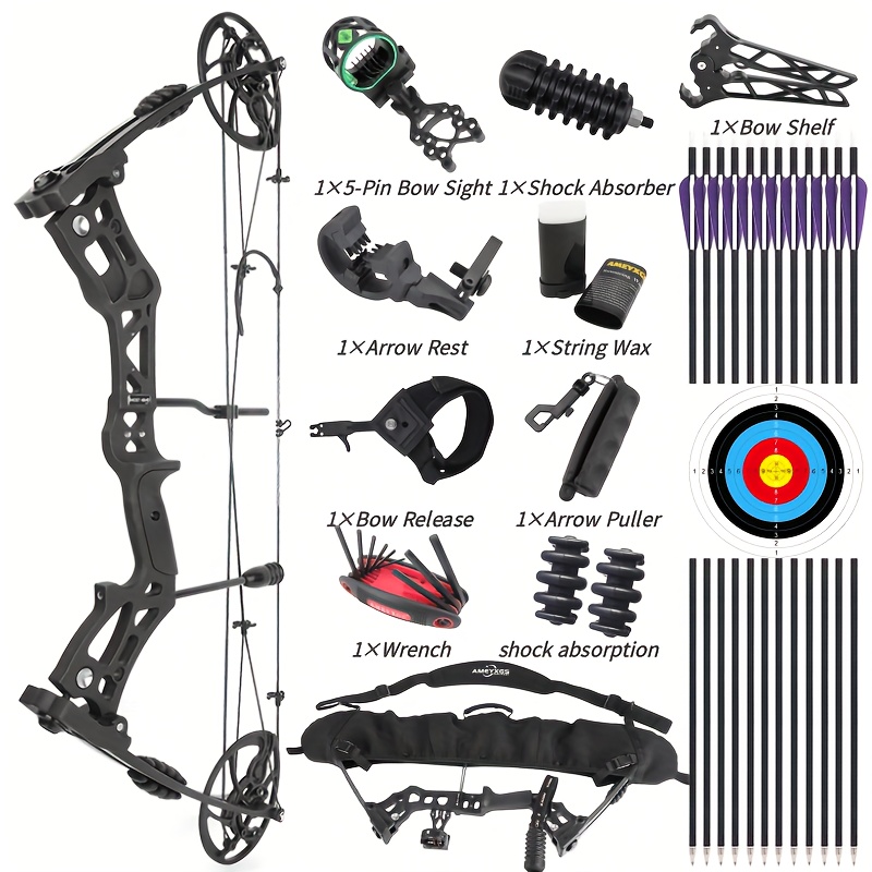 Adult Hunting Bow 30–70lbs - Black Camo