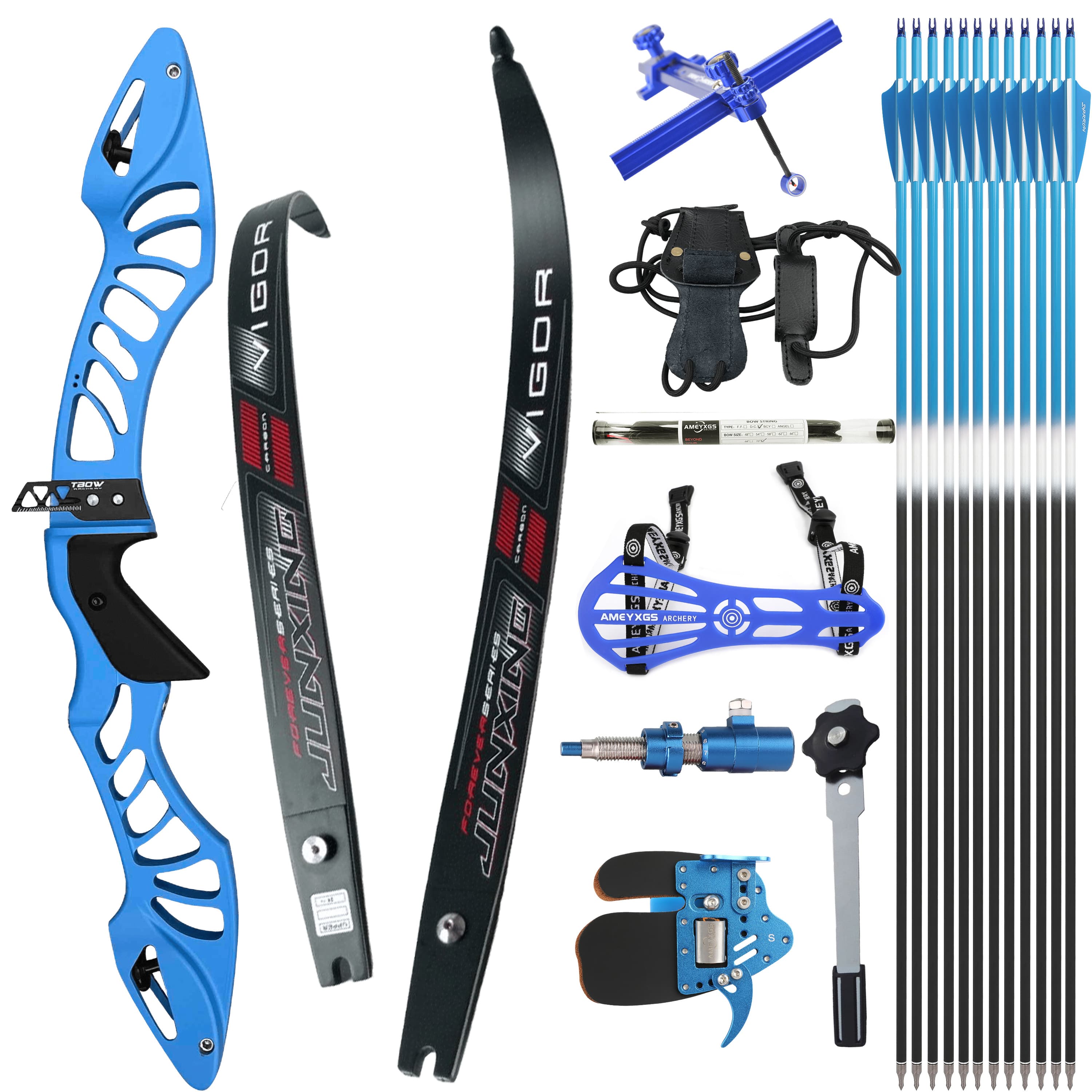 TBOW H7 Recurve Bow 25" Riser 18-40LBS Target Kit