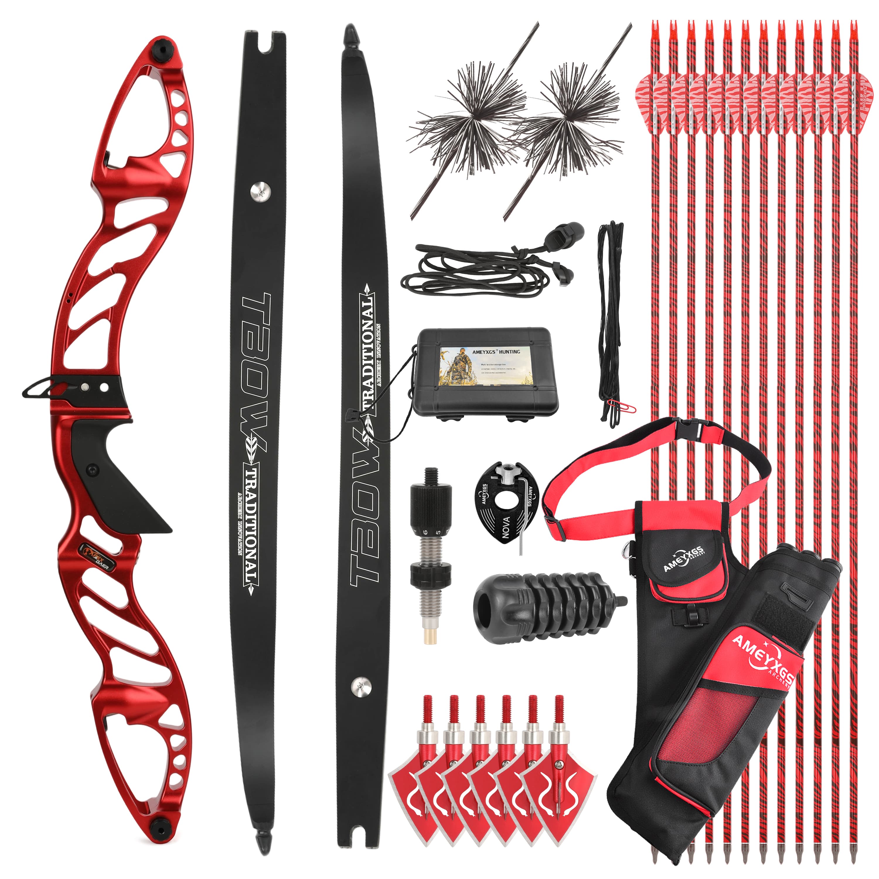 Archery 25-60lbs F Recurve Bow Kit Takedown Bow