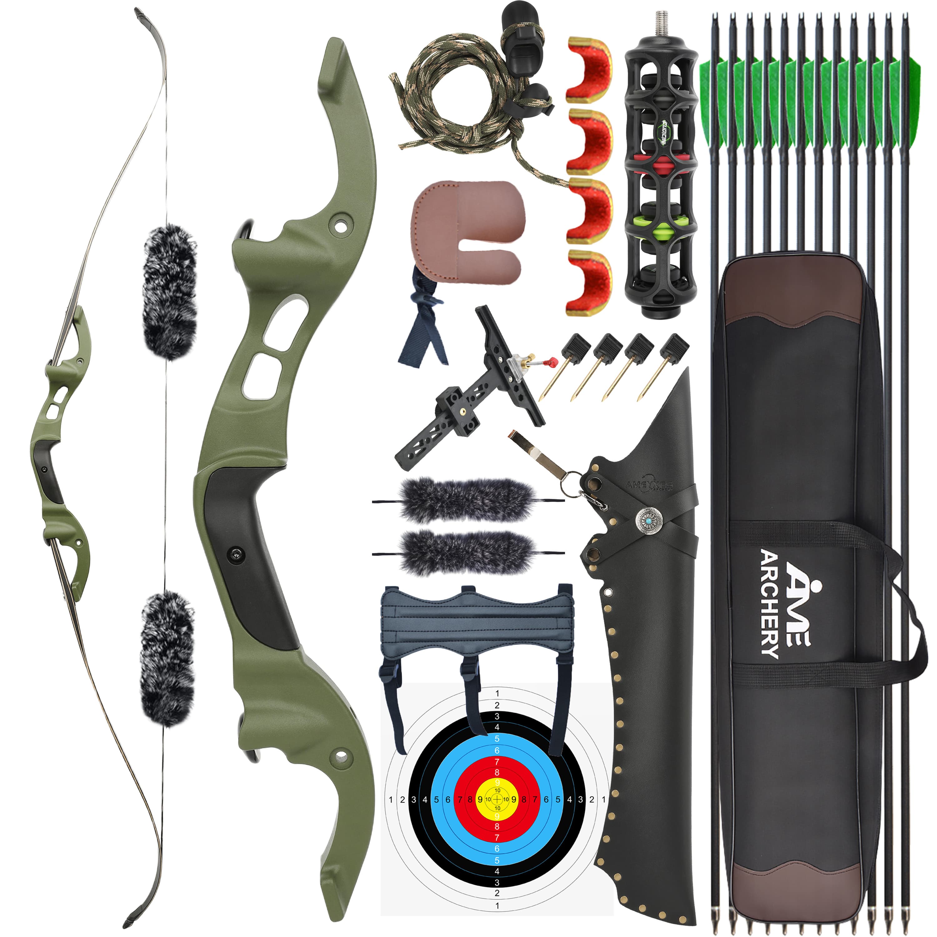 TBOW H3 62" Hunting Takedown  Recurve Bow Kit 25-60Ibs