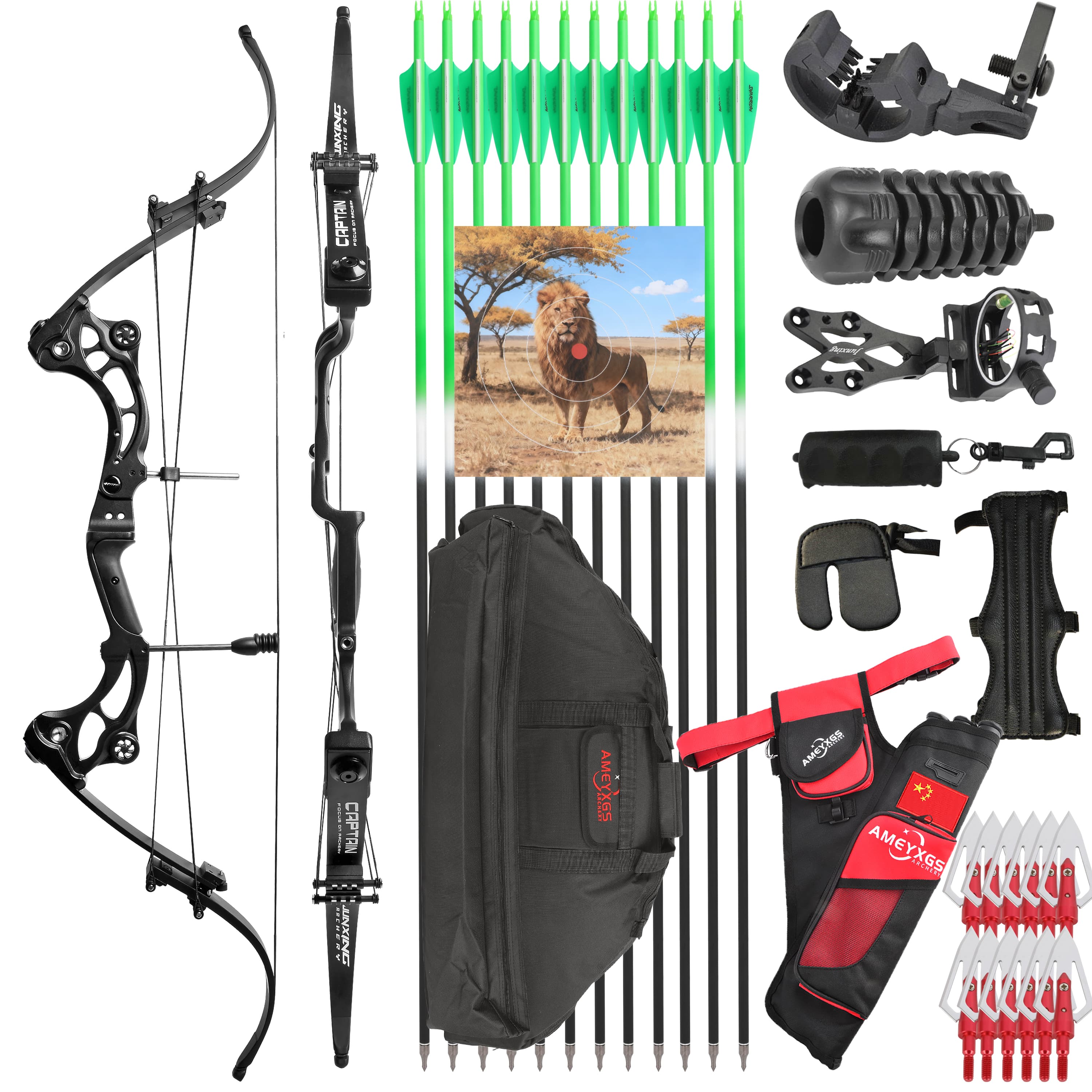 F164 Recurve Bow Hunting Fishing Compound Archery Shooting