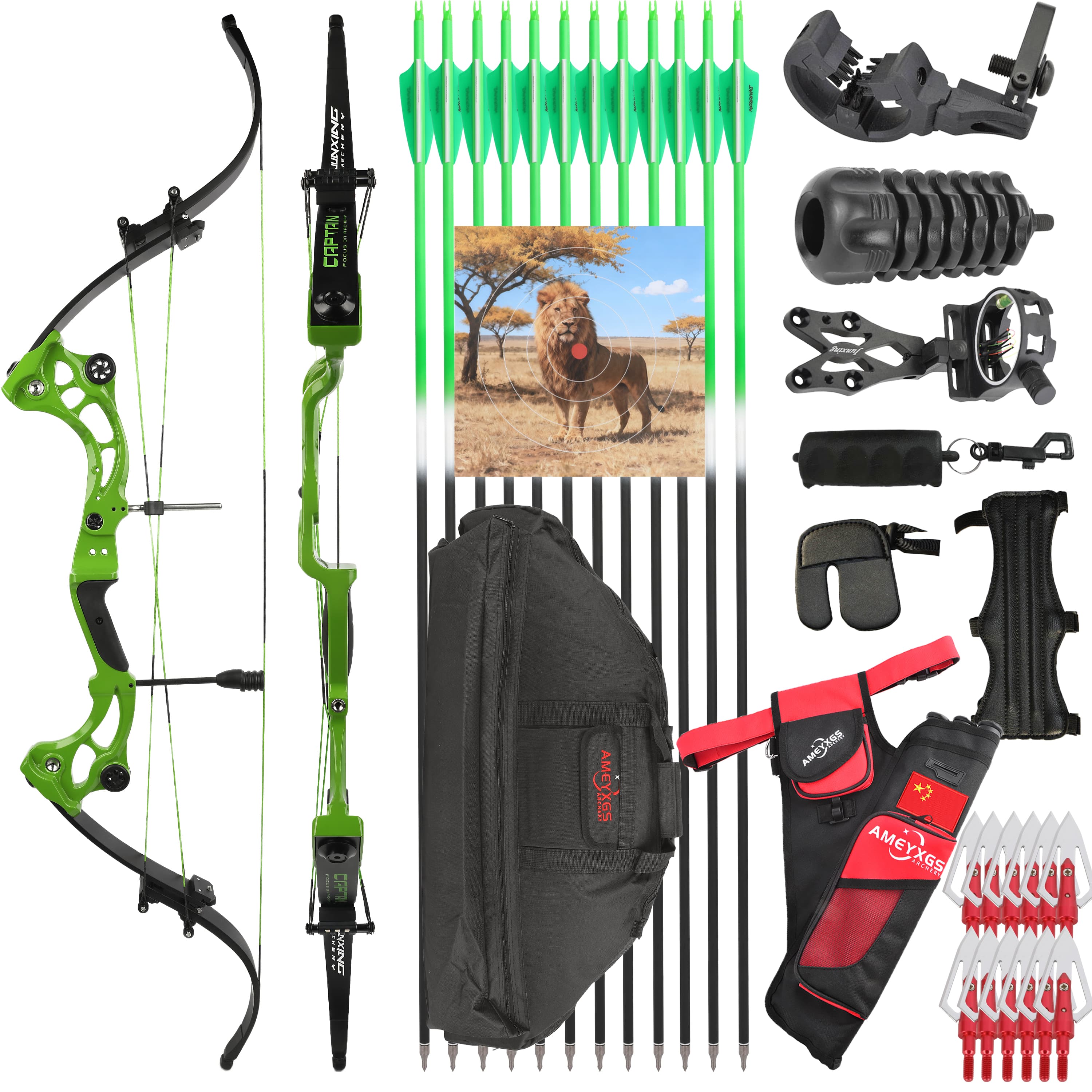 F164 Recurve Bow Hunting Fishing Compound Archery Shooting