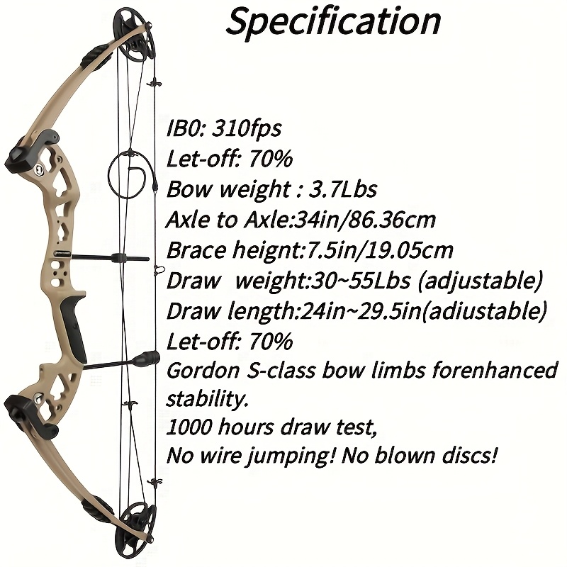 Compound bow Kit with Reel 30–55lbs Adjustable
