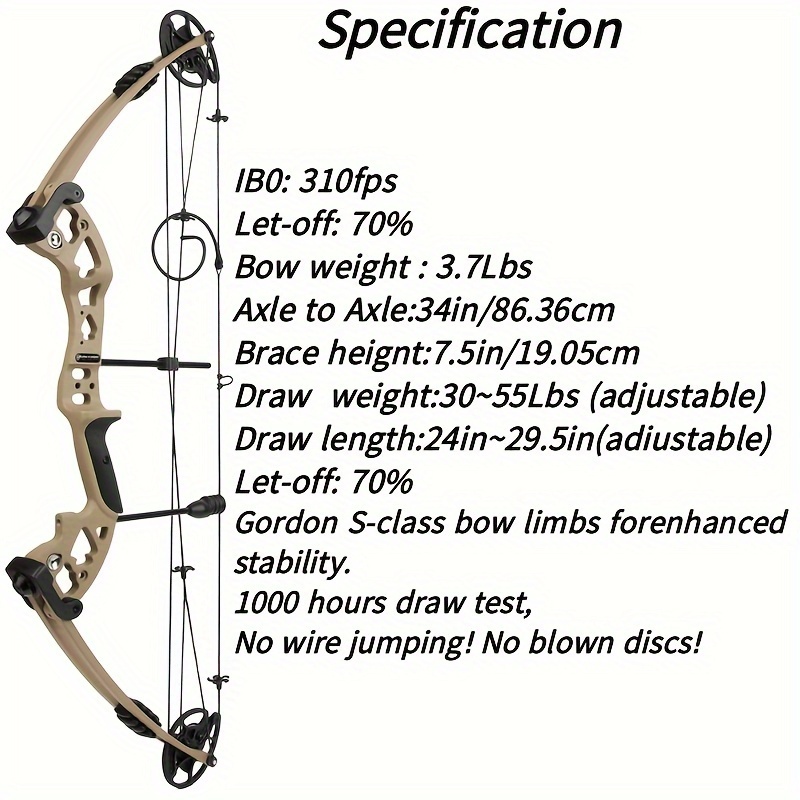 Compound bow Kit with Reel 30–55lbs Adjustable