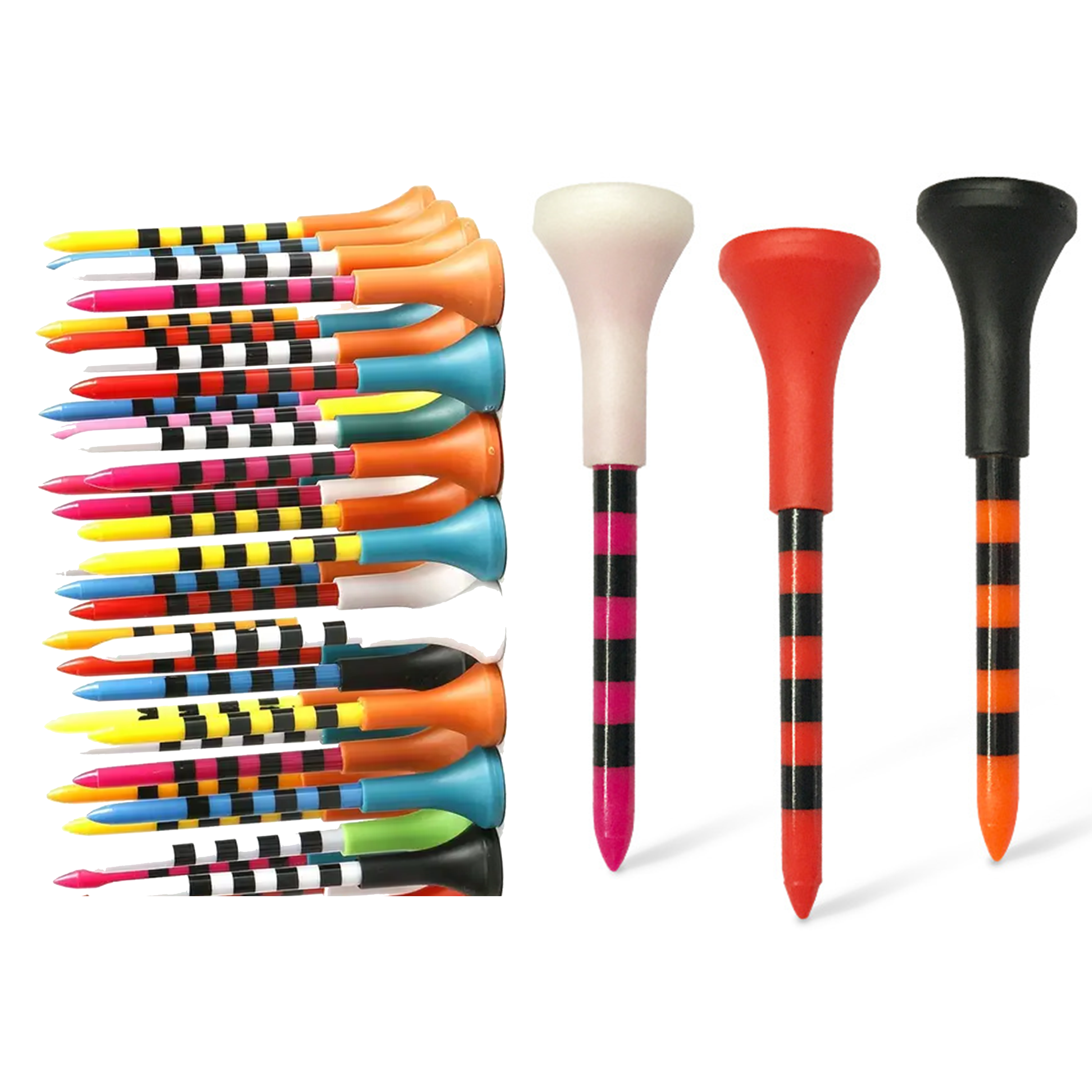 Colored Unbreakable Golf Tees 83mm 70mm Professional Tee Holder 50X