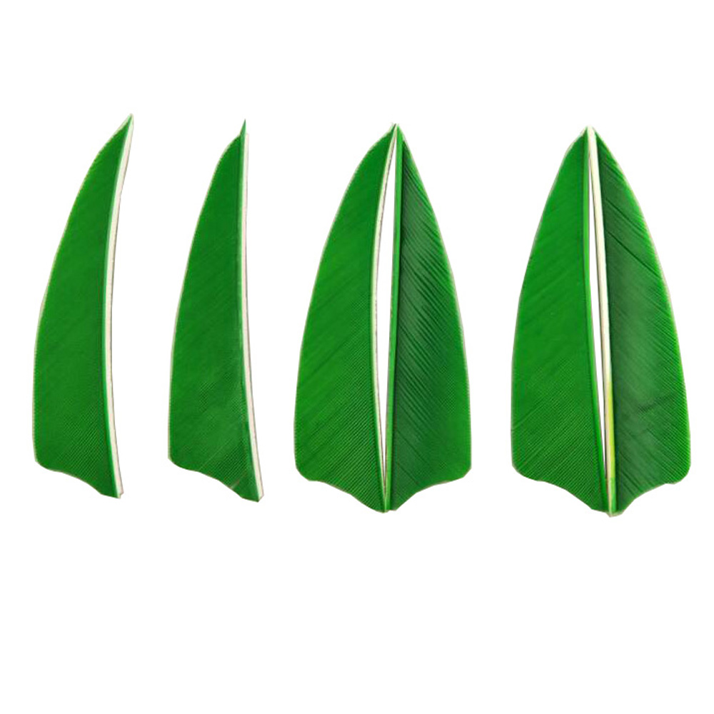 50 pcs 3" Real Feather Shield Vanes — 6 Colors for Archery Arrows