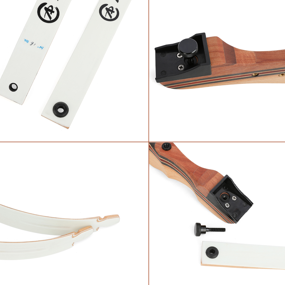 Youth Recurve Bow White Limbs 10-20lbs Laminated Wood 54"/48" 