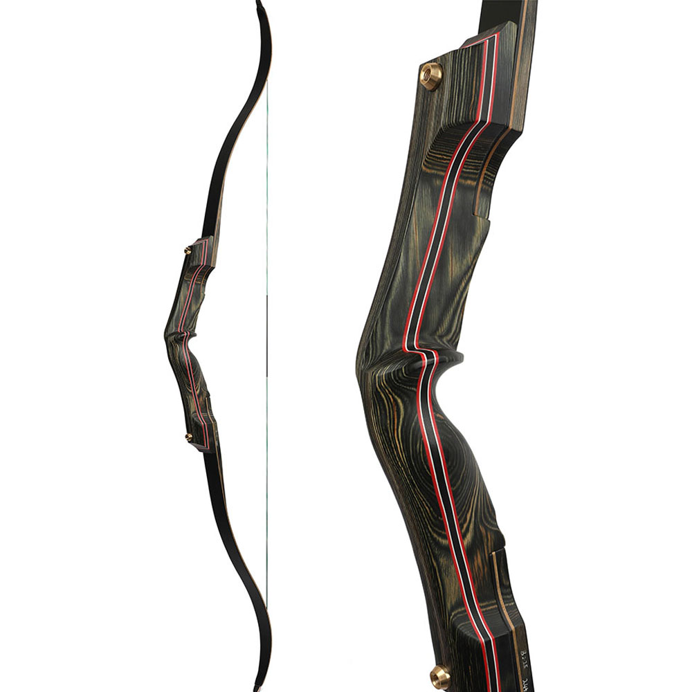 62" Black Recurve Bow 30-60lbs for Shooting and Hunting