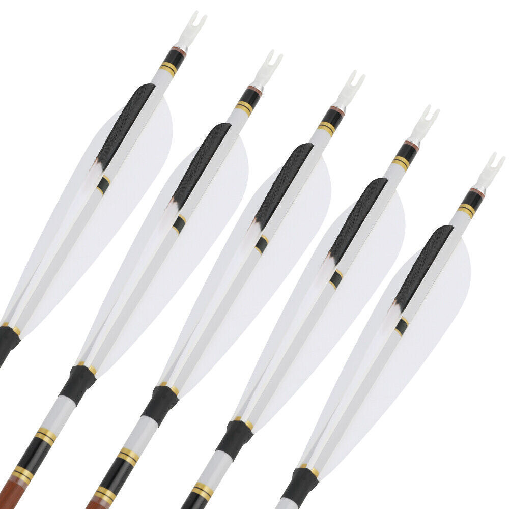 12pcs 31" Pure Carbon Arrows Archery SP340-600 Screw Tips Compound Recurve Bow Hunting