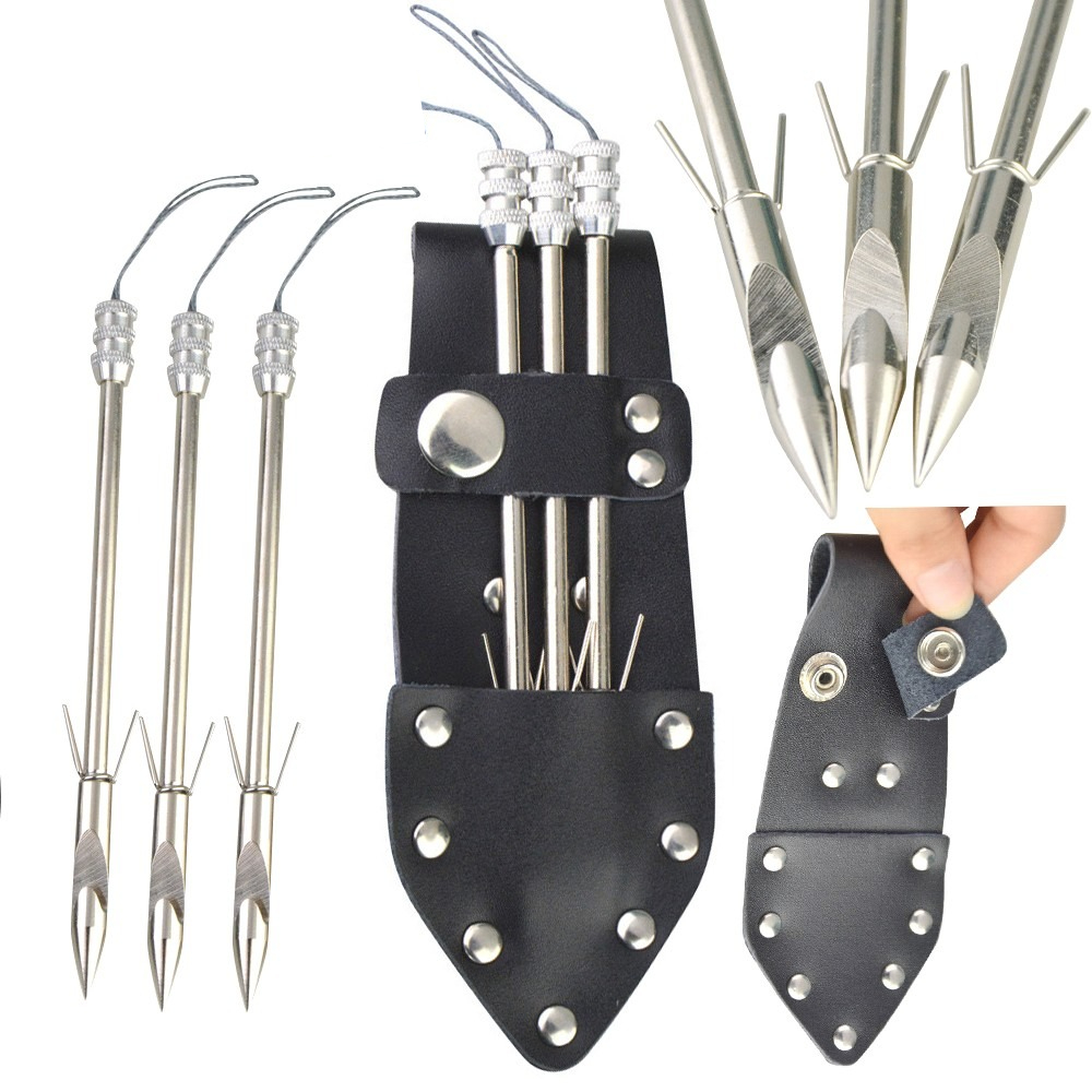 Bowfishing Arrowheads 6-Pack with Quiver Mitsubishi Dart Head