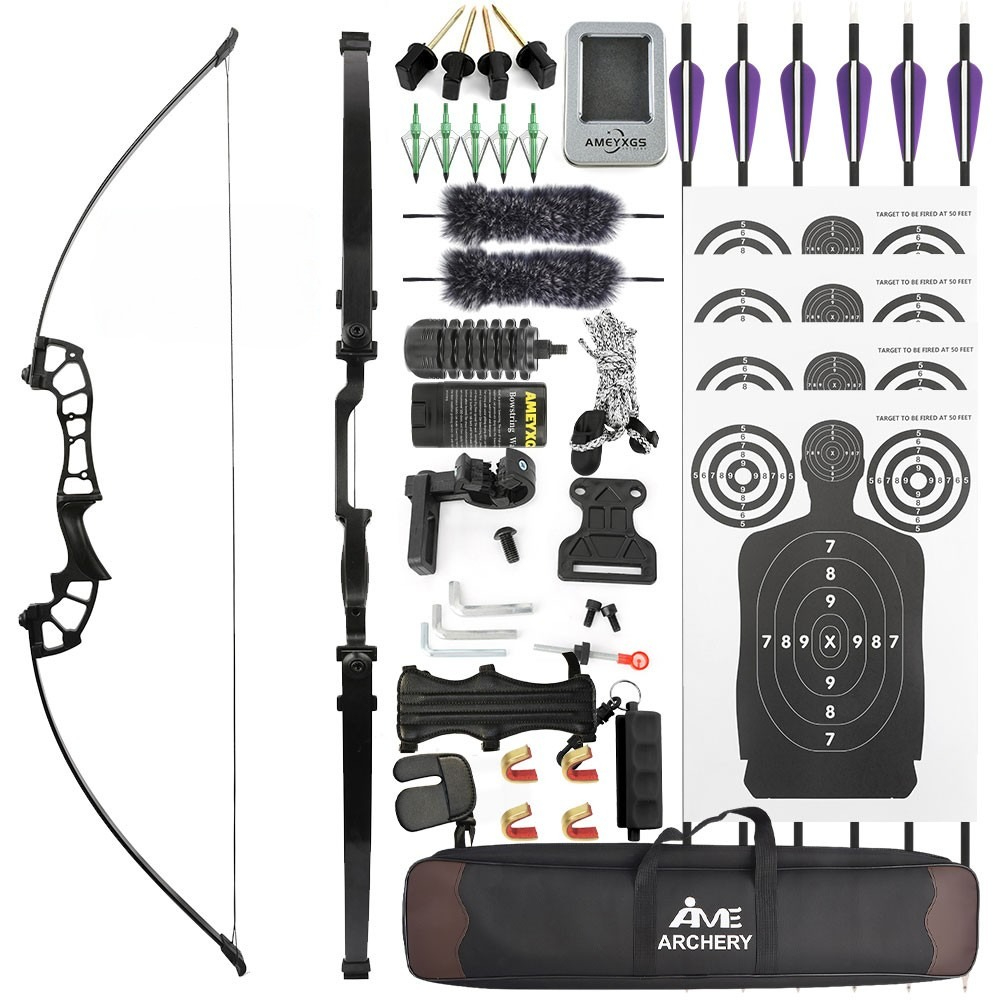 40lbs Black Recurve Bow Straight Pull Bow for Hunting Archery