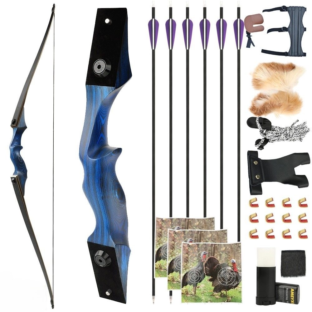Black Hunter 50lb Detachable Bow – 60in, Blue Handle