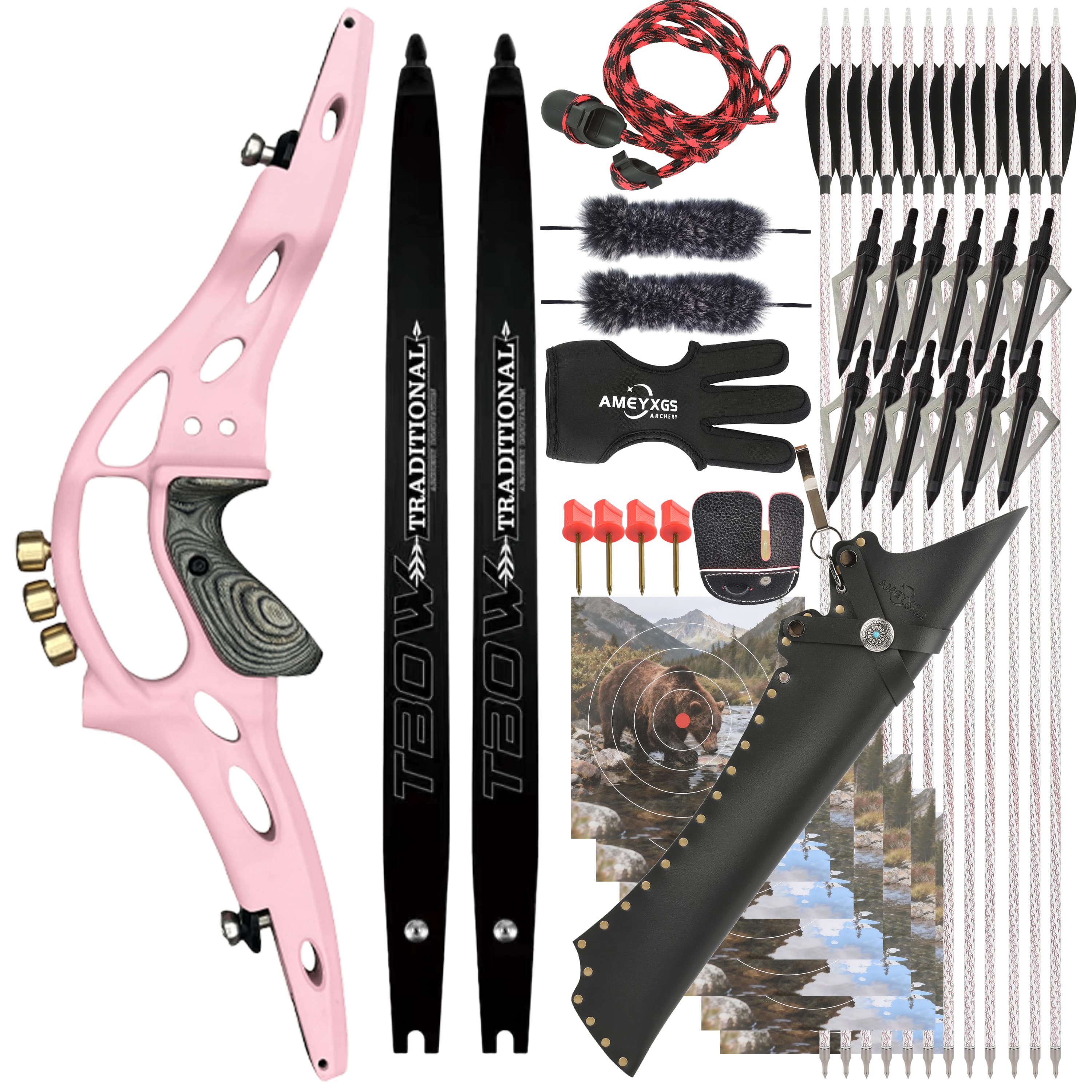 TBOW 62" ILF American Bow 30-60# Recurve Hunting