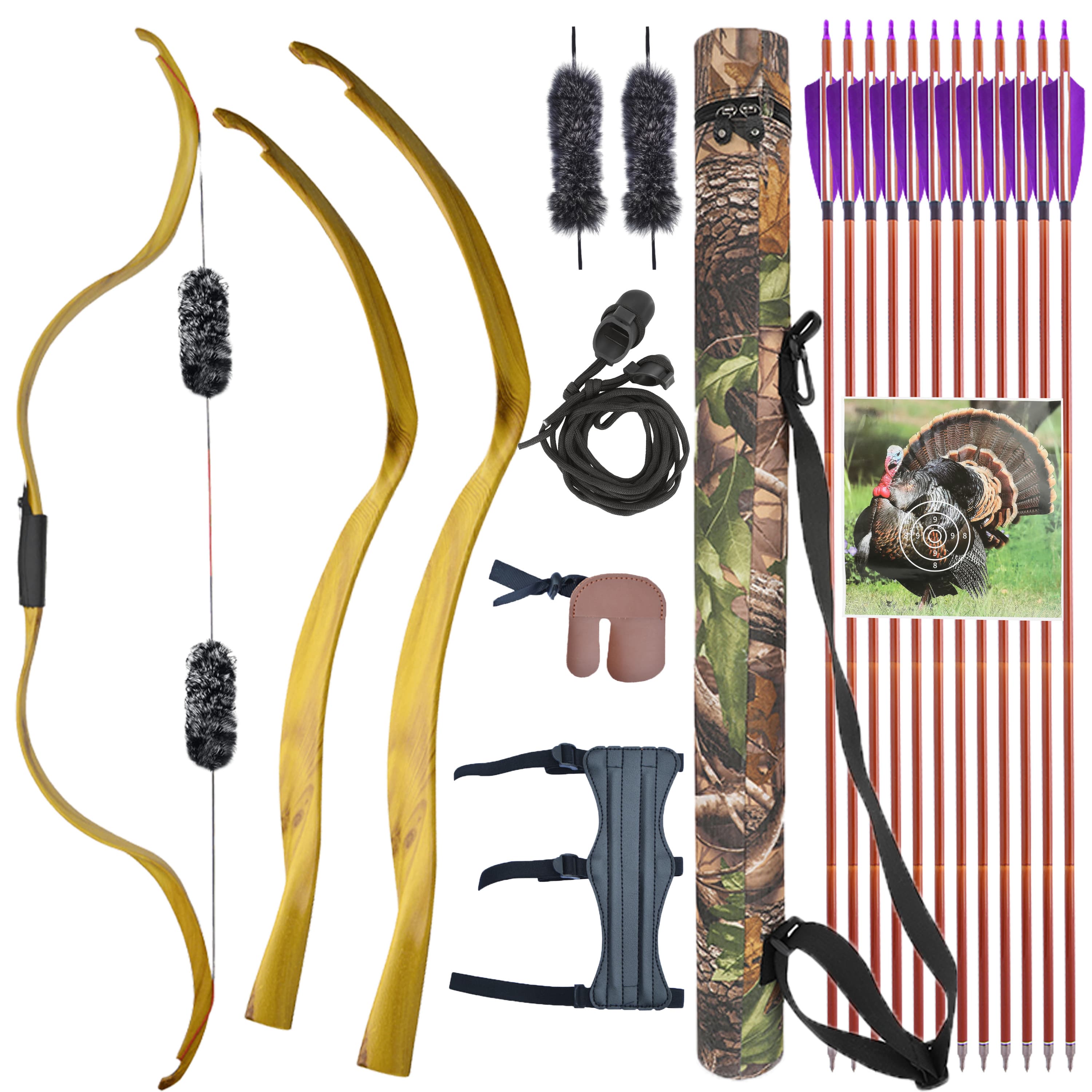 Handmade 20lbs Wooden Recurve Horse Bow for Archery