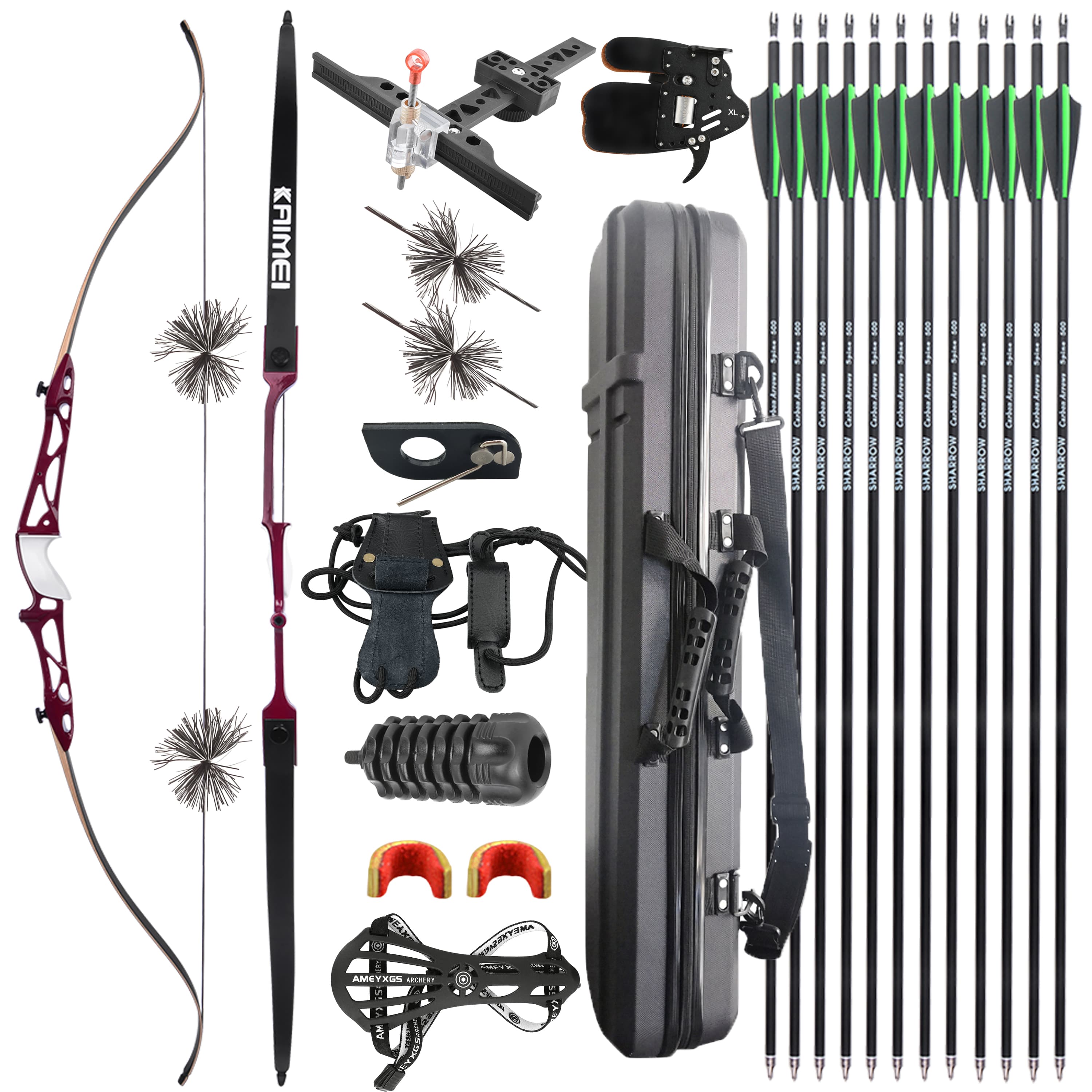 KAIMEI 66" 68" 70" Recurve Bow Takedown Bow 12-40# @28"