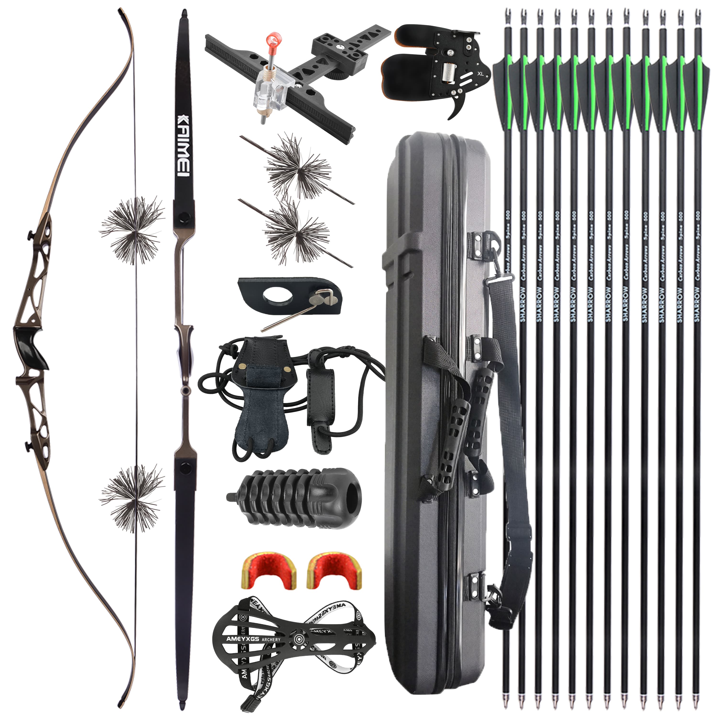 KAIMEI 66" 68" 70" Recurve Bow Takedown Bow 12-40# @28"