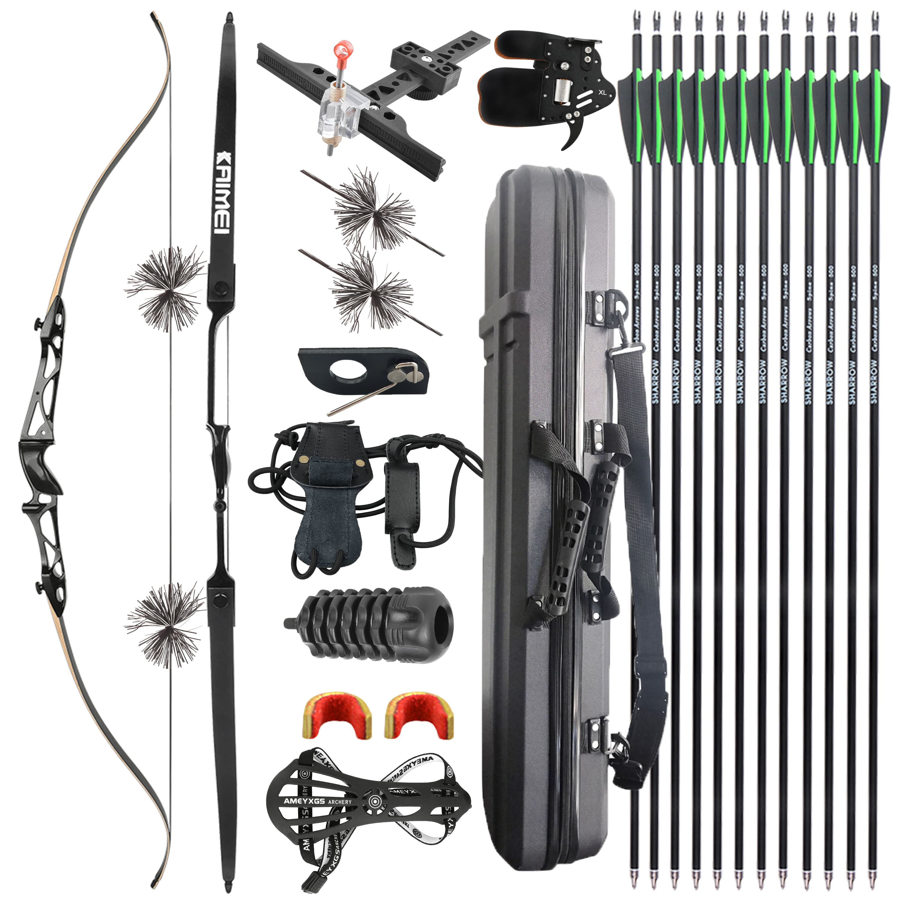 KAIMEI 66" 68" 70" Recurve Bow Takedown Bow 12-40# @28"