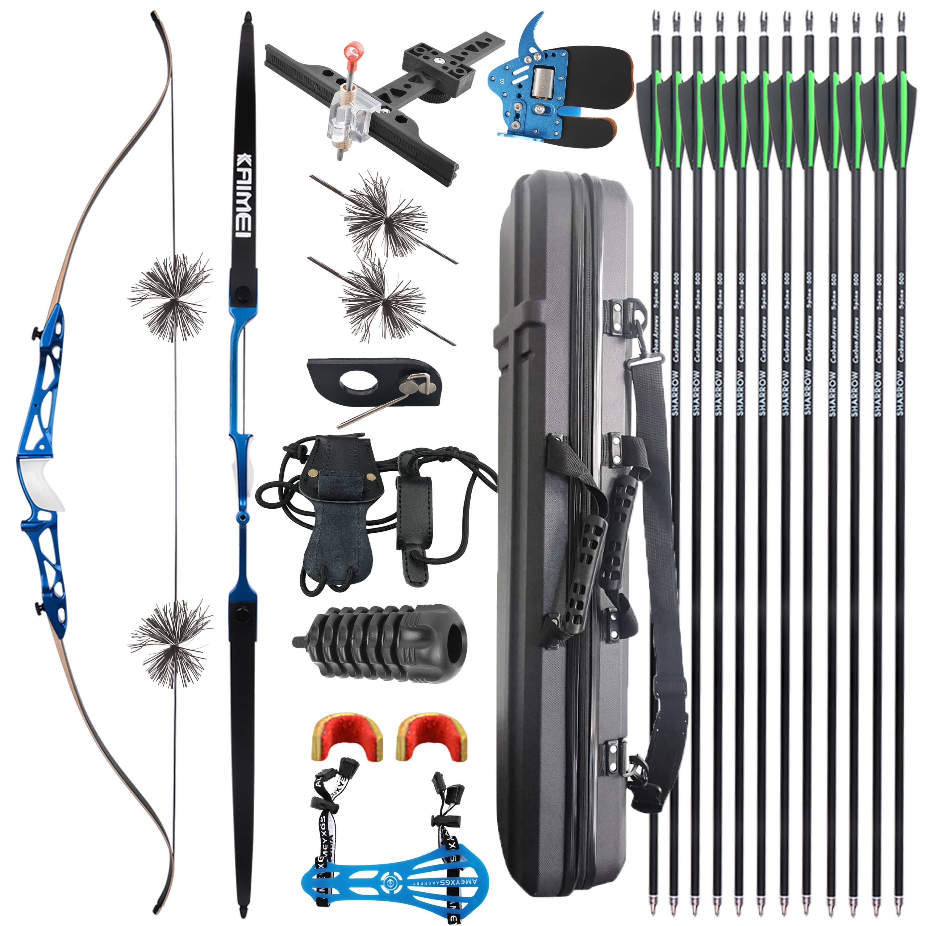 KAIMEI 66" 68" 70" Recurve Bow Takedown Bow 12-40# @28"