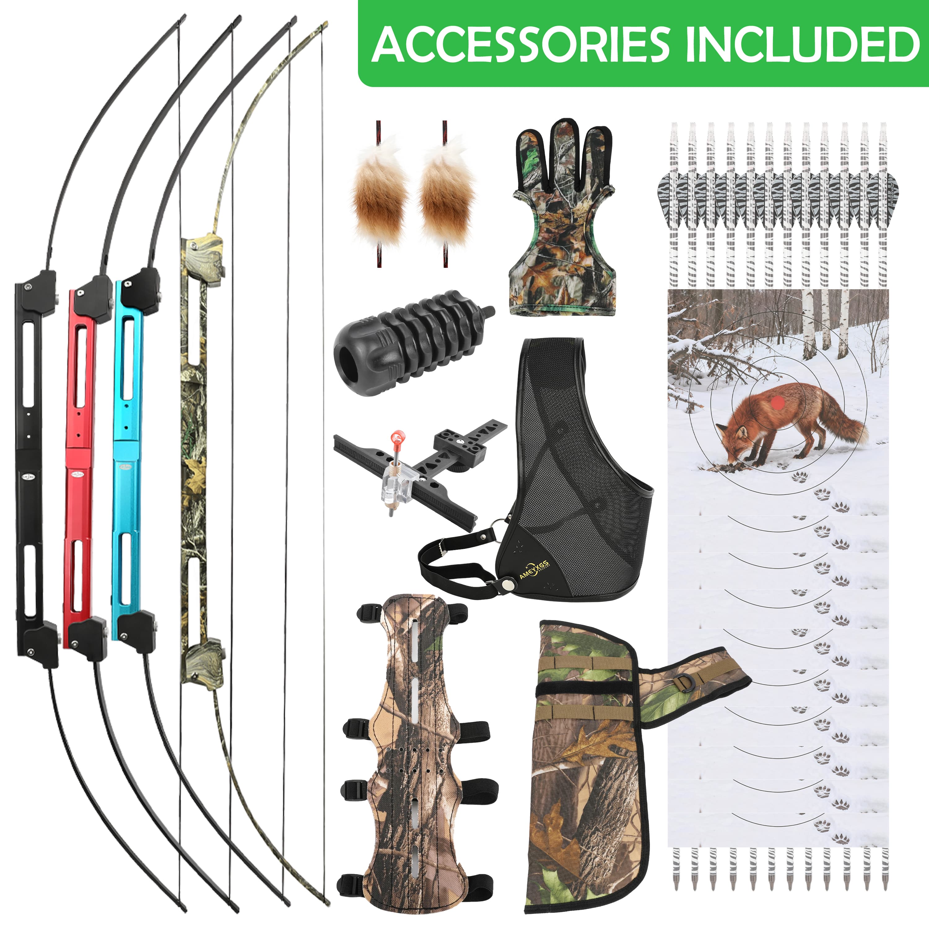 35lbs Folding Bow 58" Recurve Bow Target RH/LH