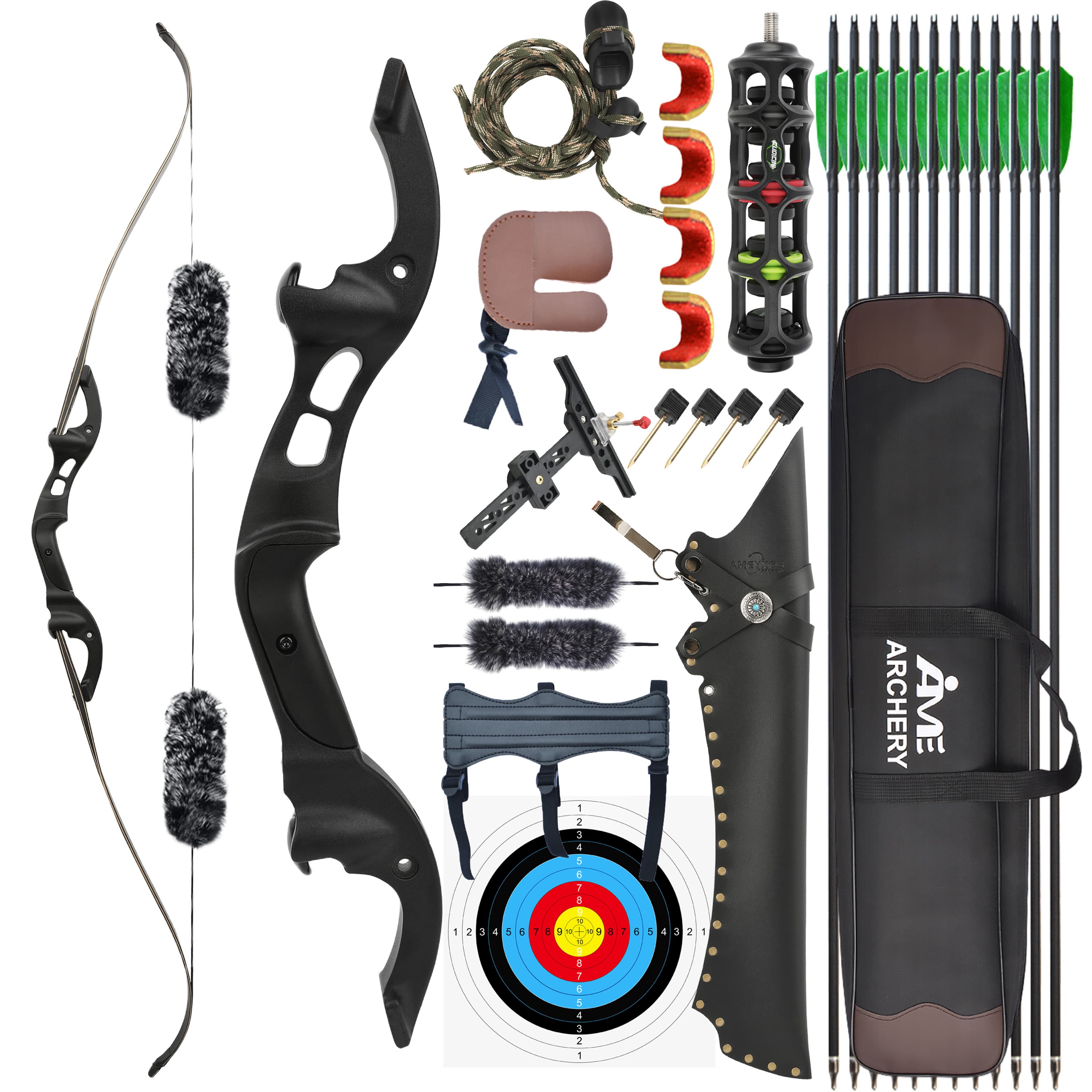 TBOW H3 62" Hunting Takedown  Recurve Bow Kit 25-60Ibs
