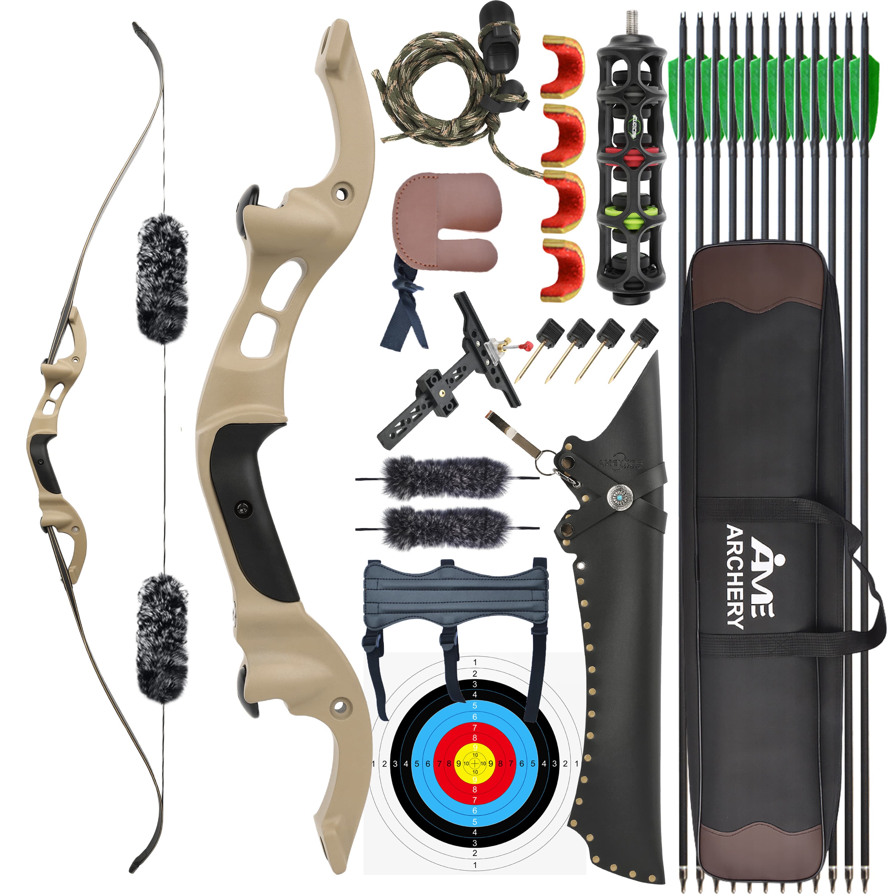 TBOW H3 62" Hunting Takedown  Recurve Bow Kit 25-60Ibs