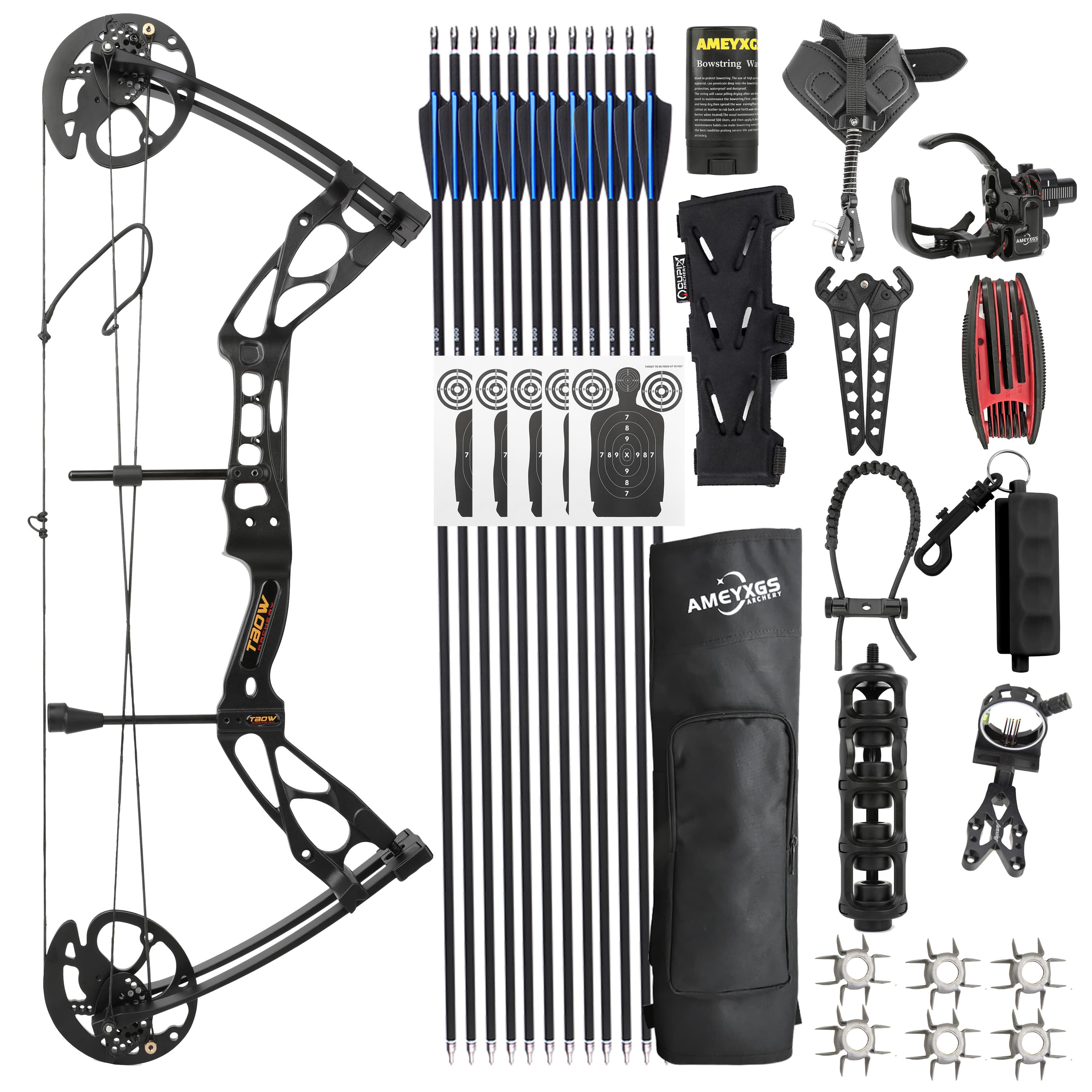 M133 Archery 0–70LBS Compound Bow Kit with Accessories Shooting 