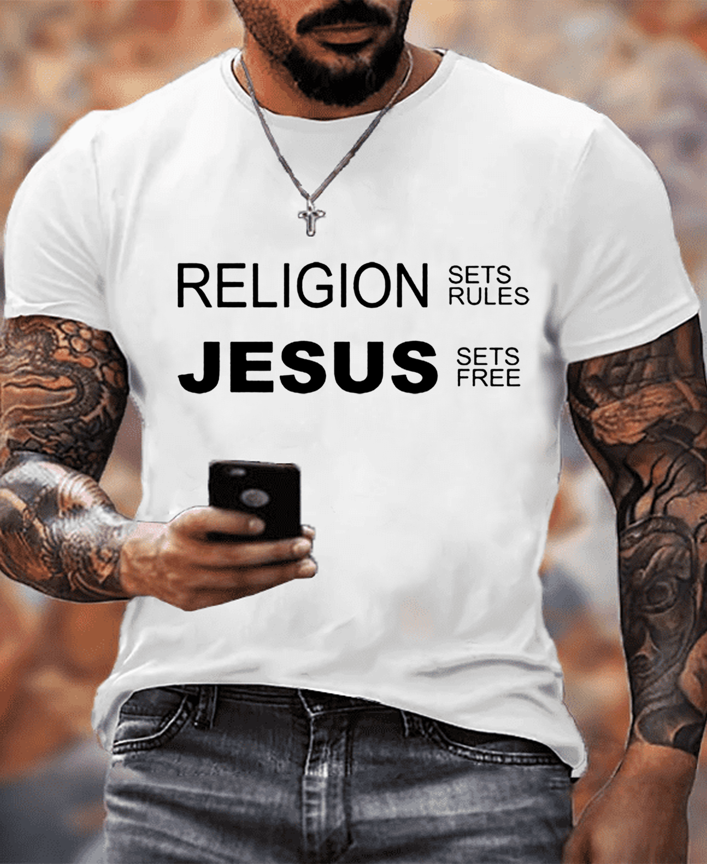 Jesus Sets Free Religion Sets Rules Tee