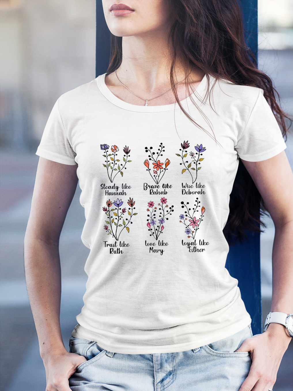 When Life Knocks Me Down Jesus Picks Me Up Women Tee-Faith Design