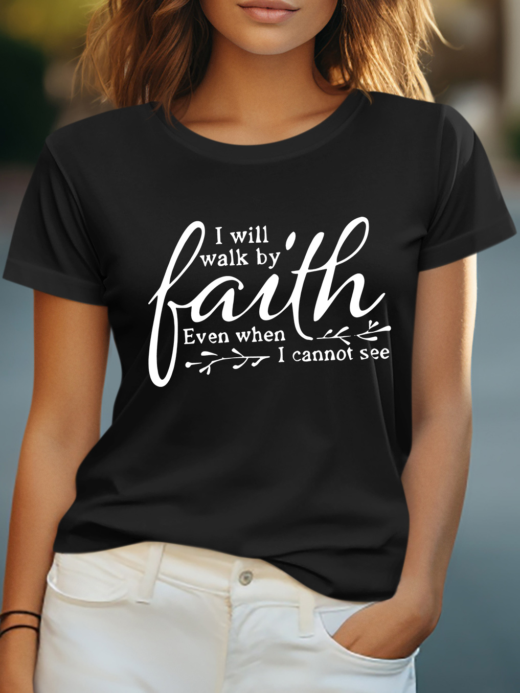 When Life Knocks Me Down Jesus Picks Me Up Women Tee-Faith Design
