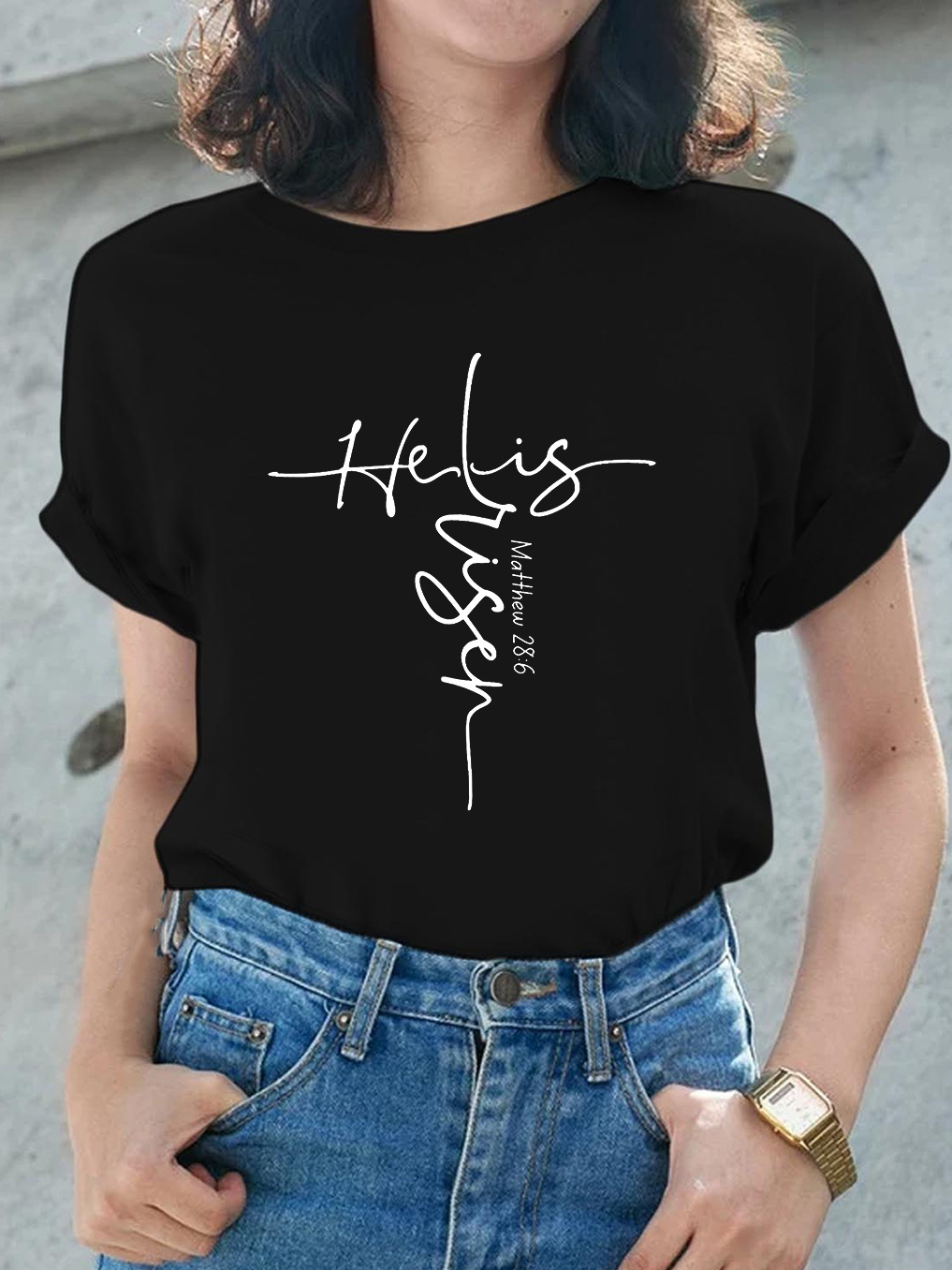 When Life Knocks Me Down Jesus Picks Me Up Women Tee-Faith Design
