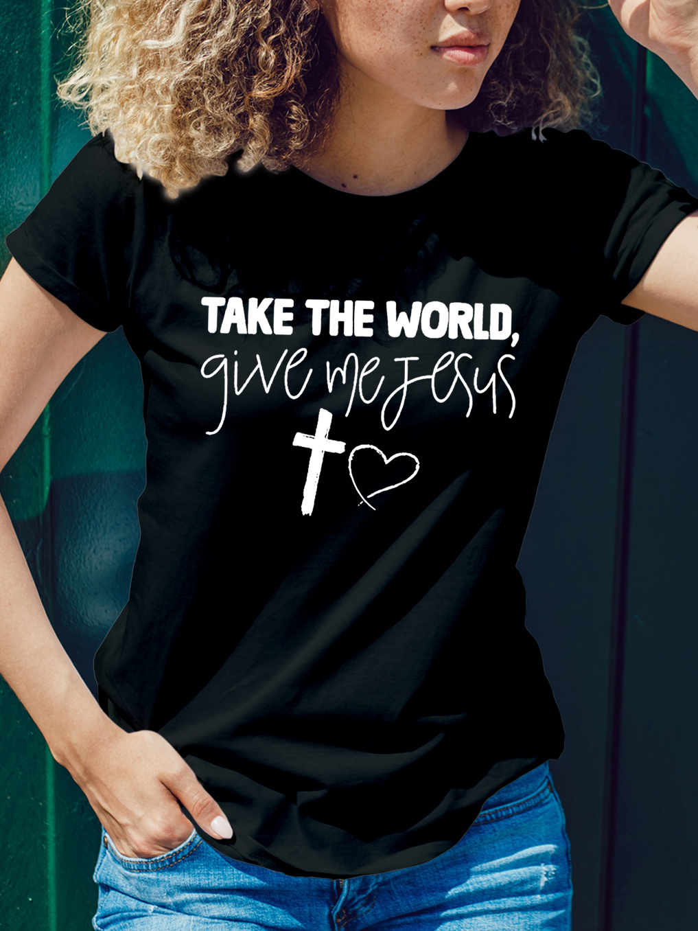 When Life Knocks Me Down Jesus Picks Me Up Women Tee-Faith Design