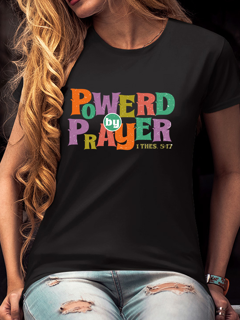 When Life Knocks Me Down Jesus Picks Me Up Women Tee-Faith Design