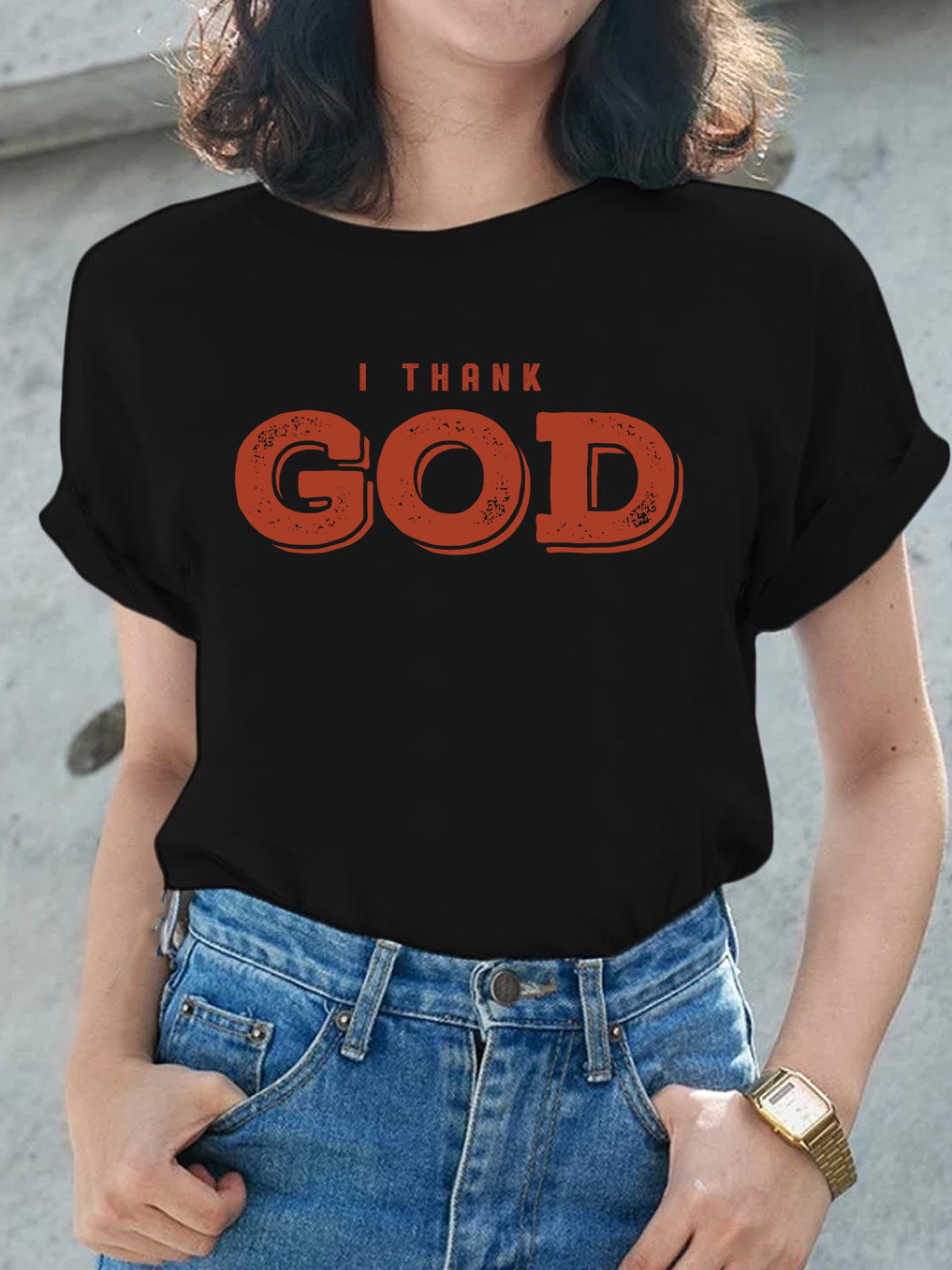 When Life Knocks Me Down Jesus Picks Me Up Women Tee-Faith Design