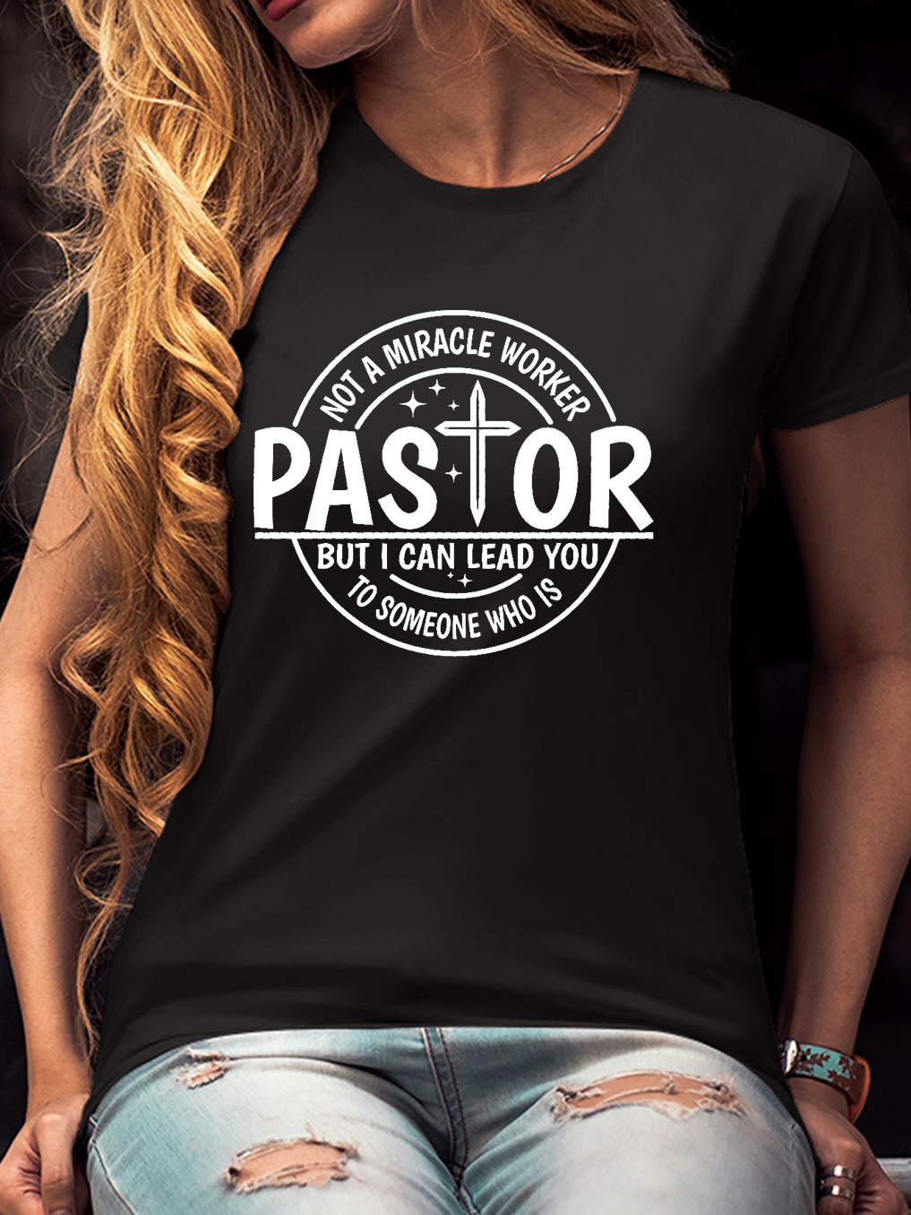 When Life Knocks Me Down Jesus Picks Me Up Women Tee-Faith Design