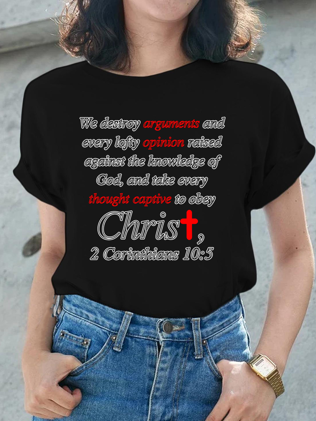 When Life Knocks Me Down Jesus Picks Me Up Women Tee-Faith Design