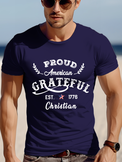 Proud American Grateful Christian Tee