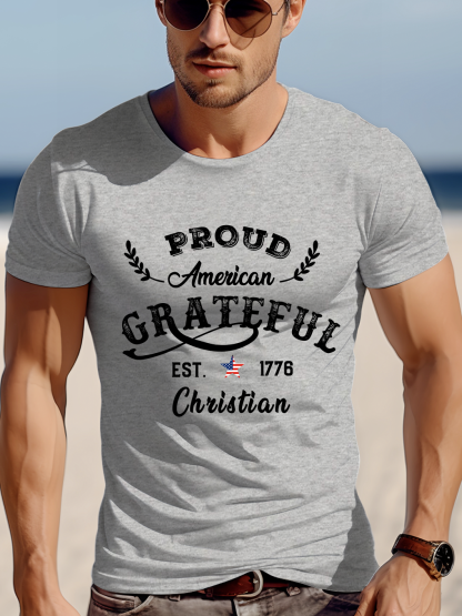 Proud American Grateful Christian Tee