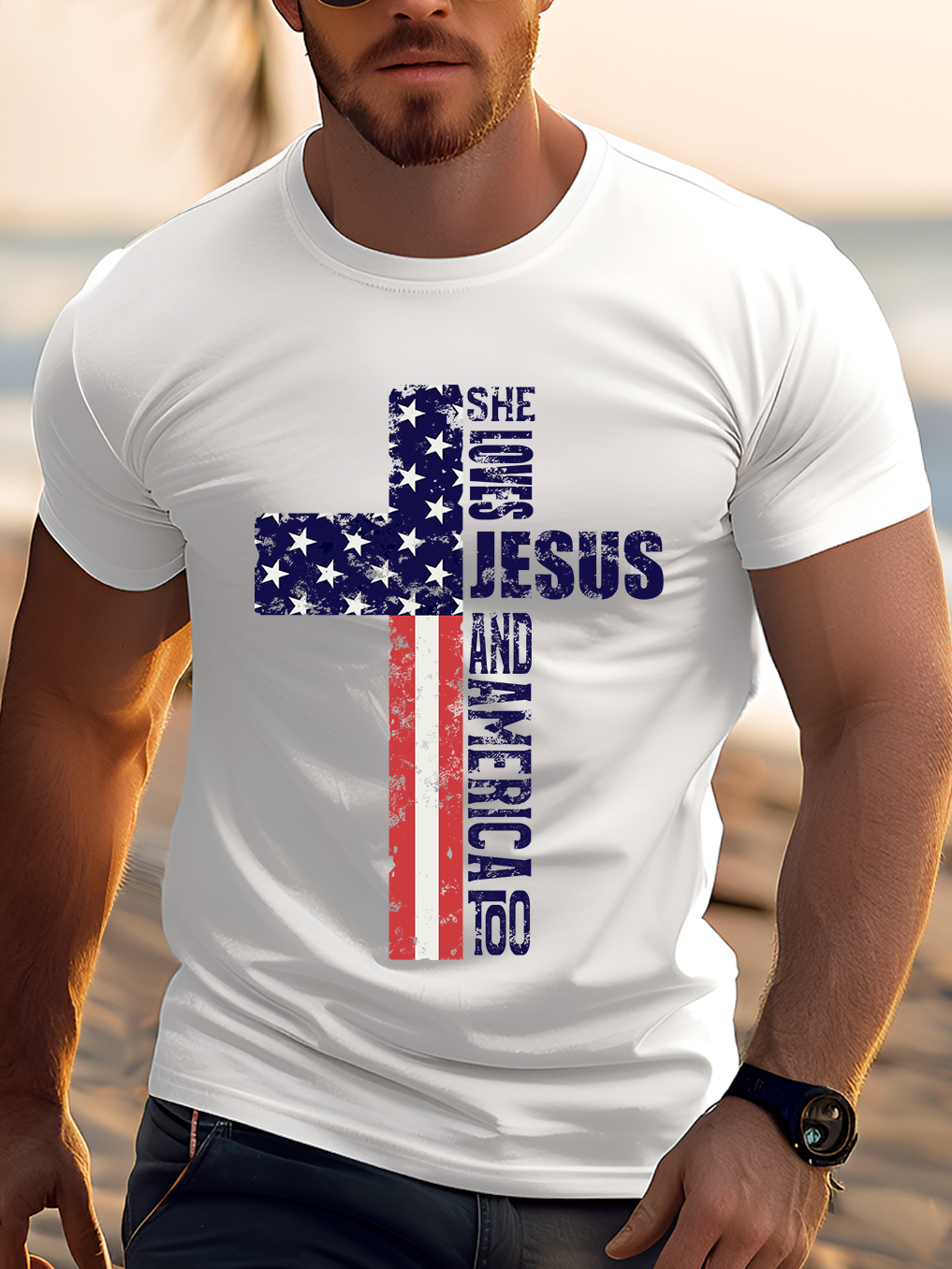 She Loves Jesus And America Too Tee